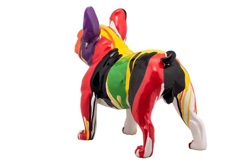 Skulptur 41x25x52 cm - Bunte Bulldogge