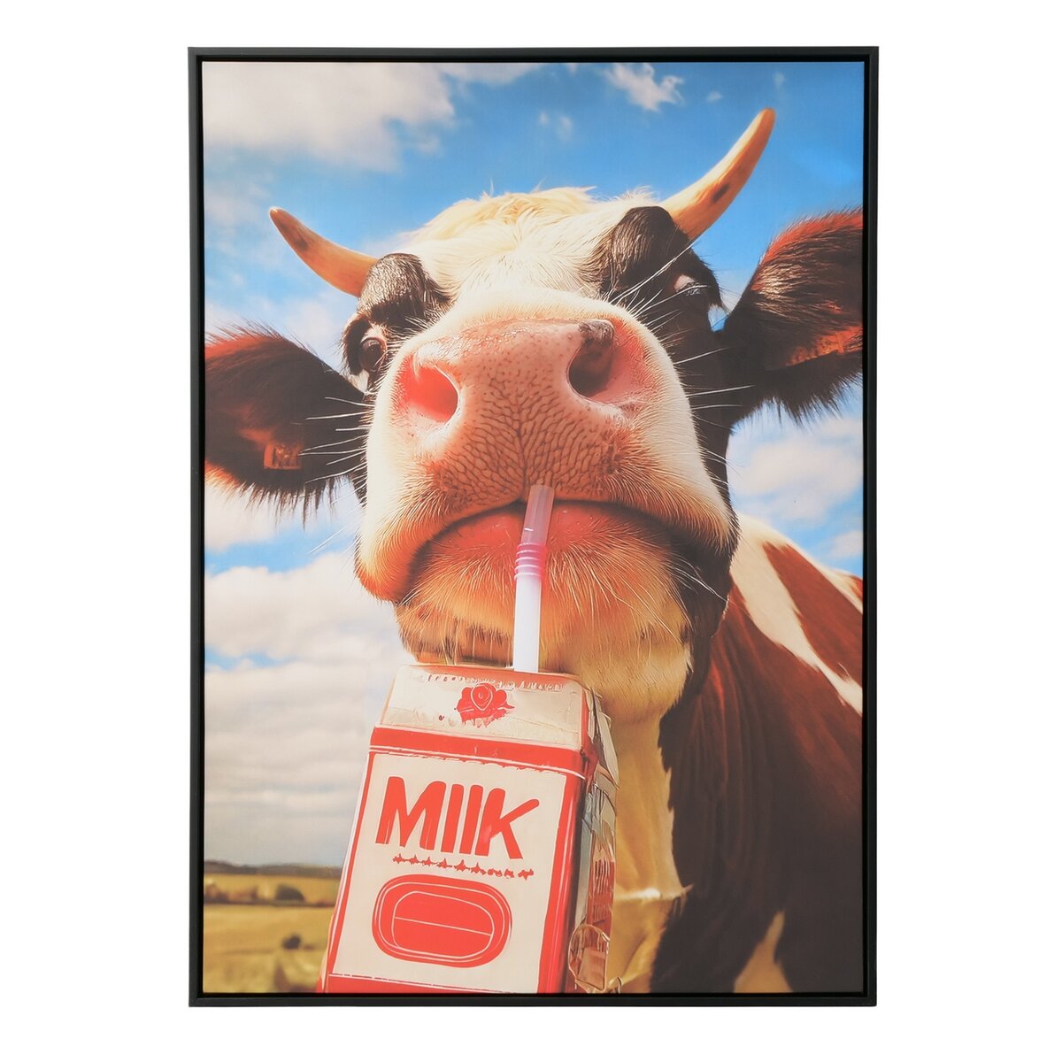 Bild Milky, Kunstdruck, Kuh - B 50,00 cm Materialmix Farbmix