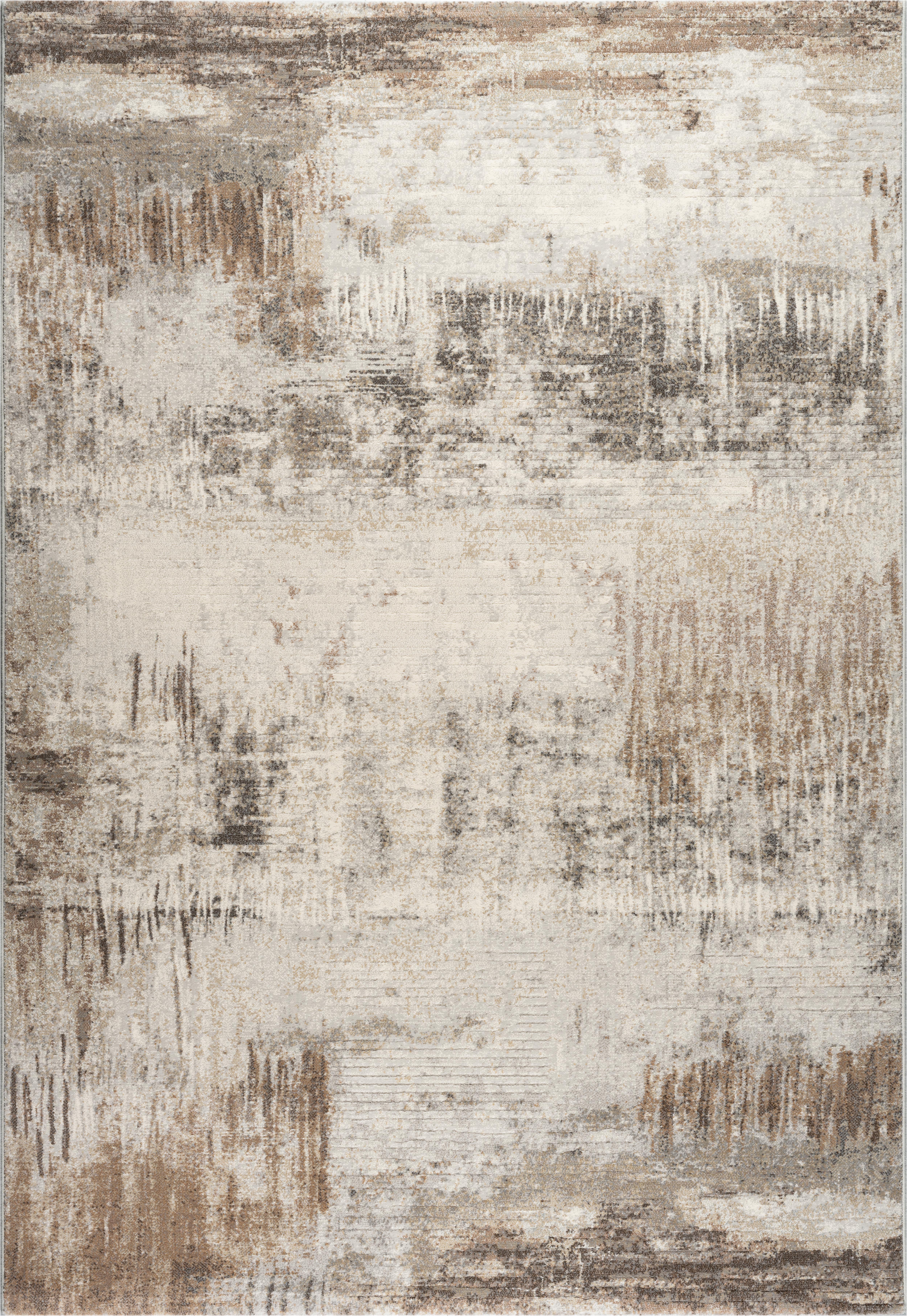 Webteppich, weiß-braun, 133x195 cm - Rargentum