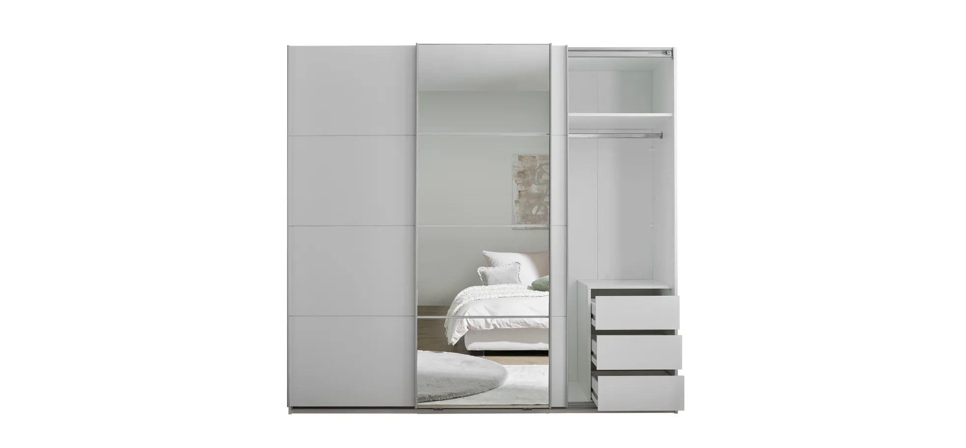 Schwebetürenschrank, weiß - MyStyle 3056