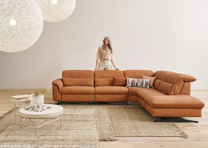 Himolla Ecksofa • Farbe Terra Cotta