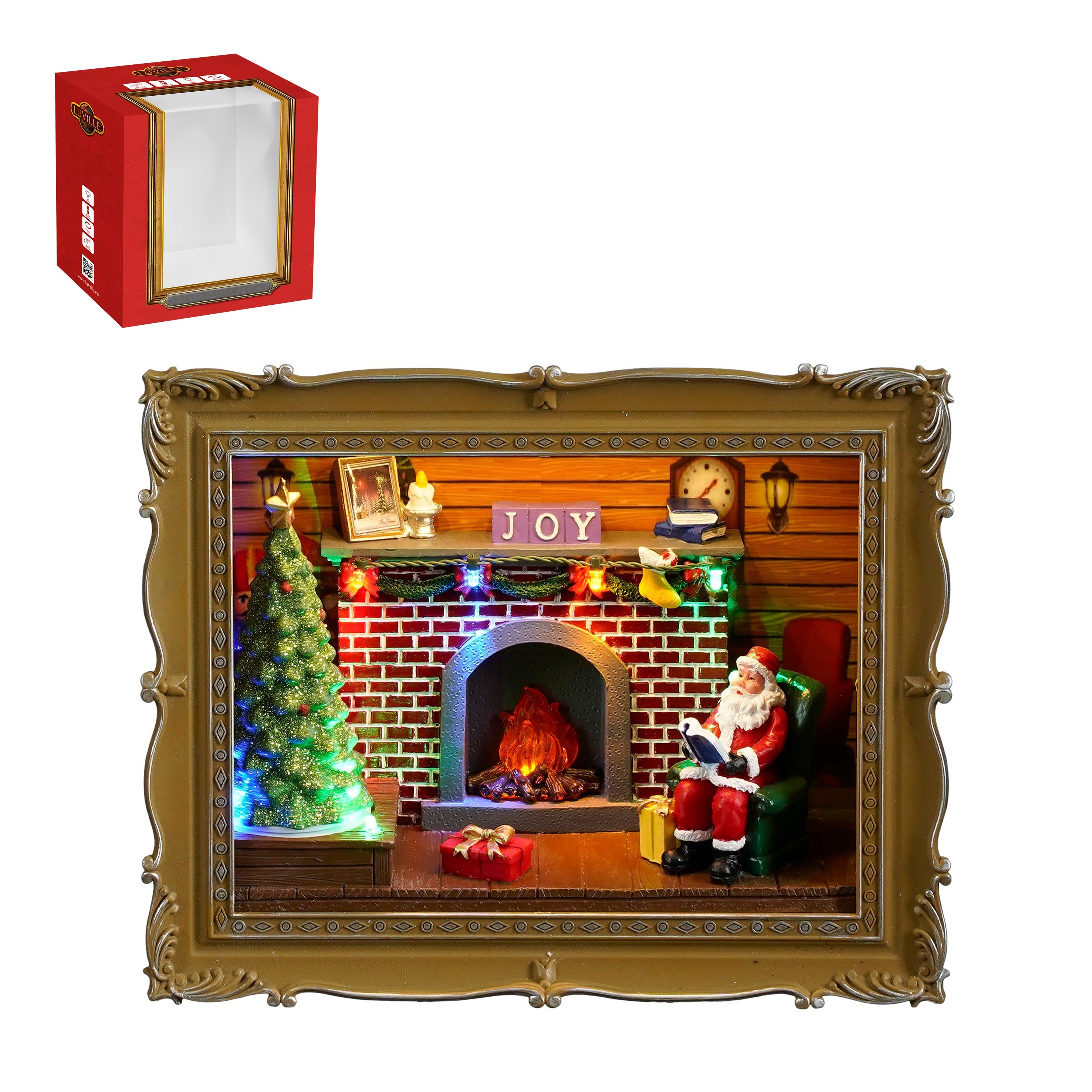 Weihnachtsbilderrahmen LED - Batteriebetrieb - 24,5x10,5x20cm