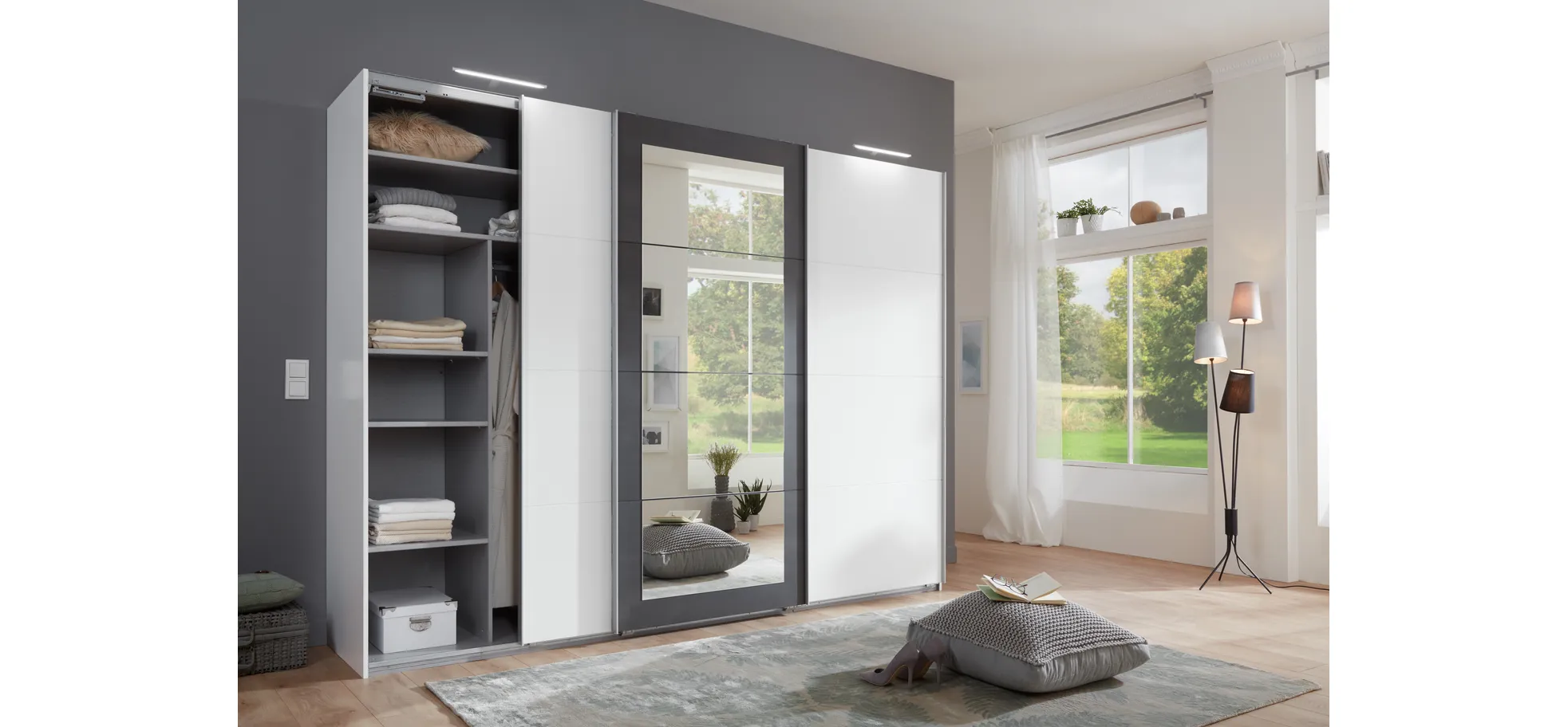 Schwebetürenschrank, mit Spiegeltür - MyStyle 3040