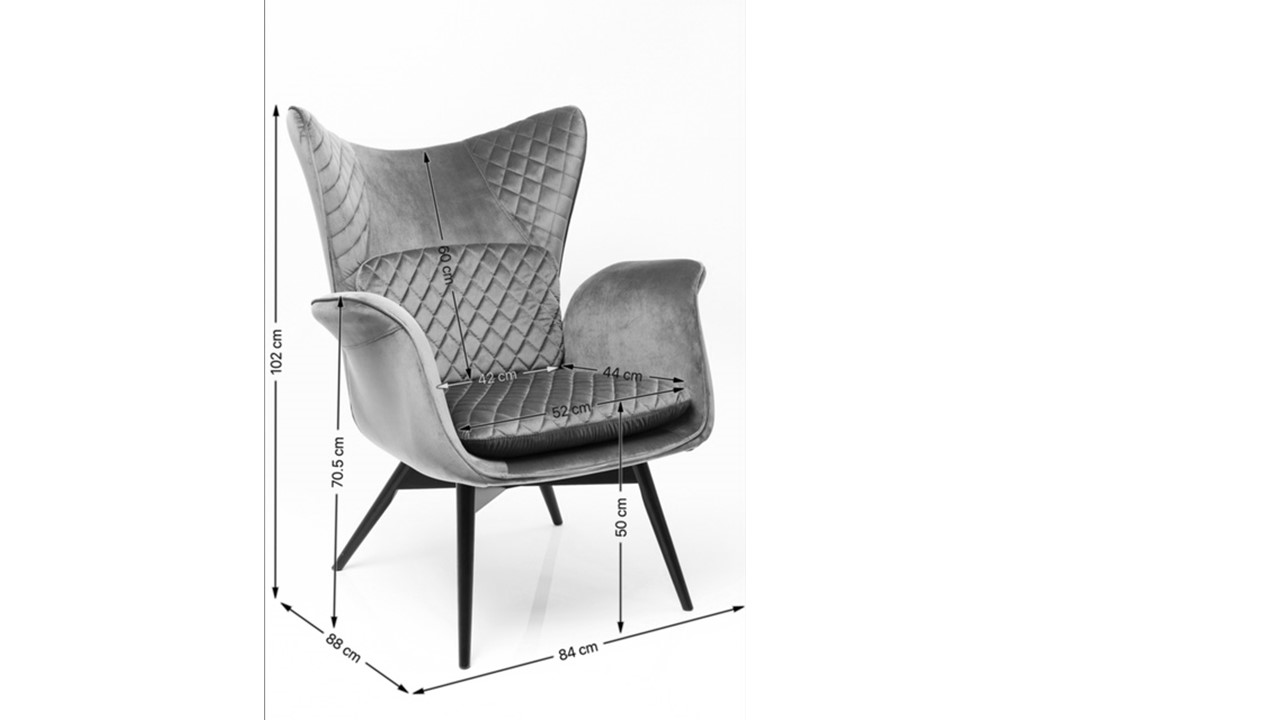 Sessel Tudor, schwarz, Samtoptik - Tudor