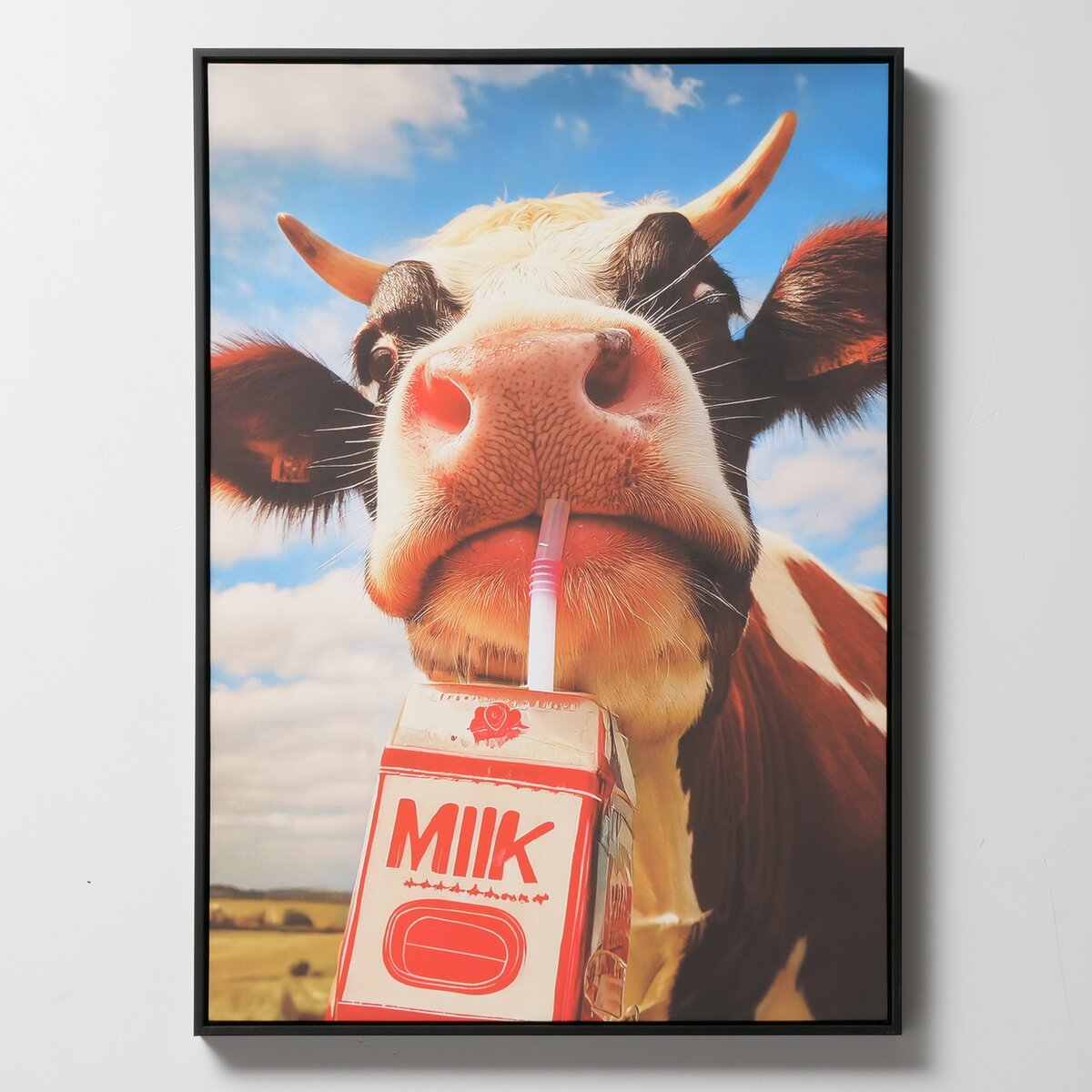 Bild Milky, Kunstdruck, Kuh - B 50,00 cm Materialmix Farbmix