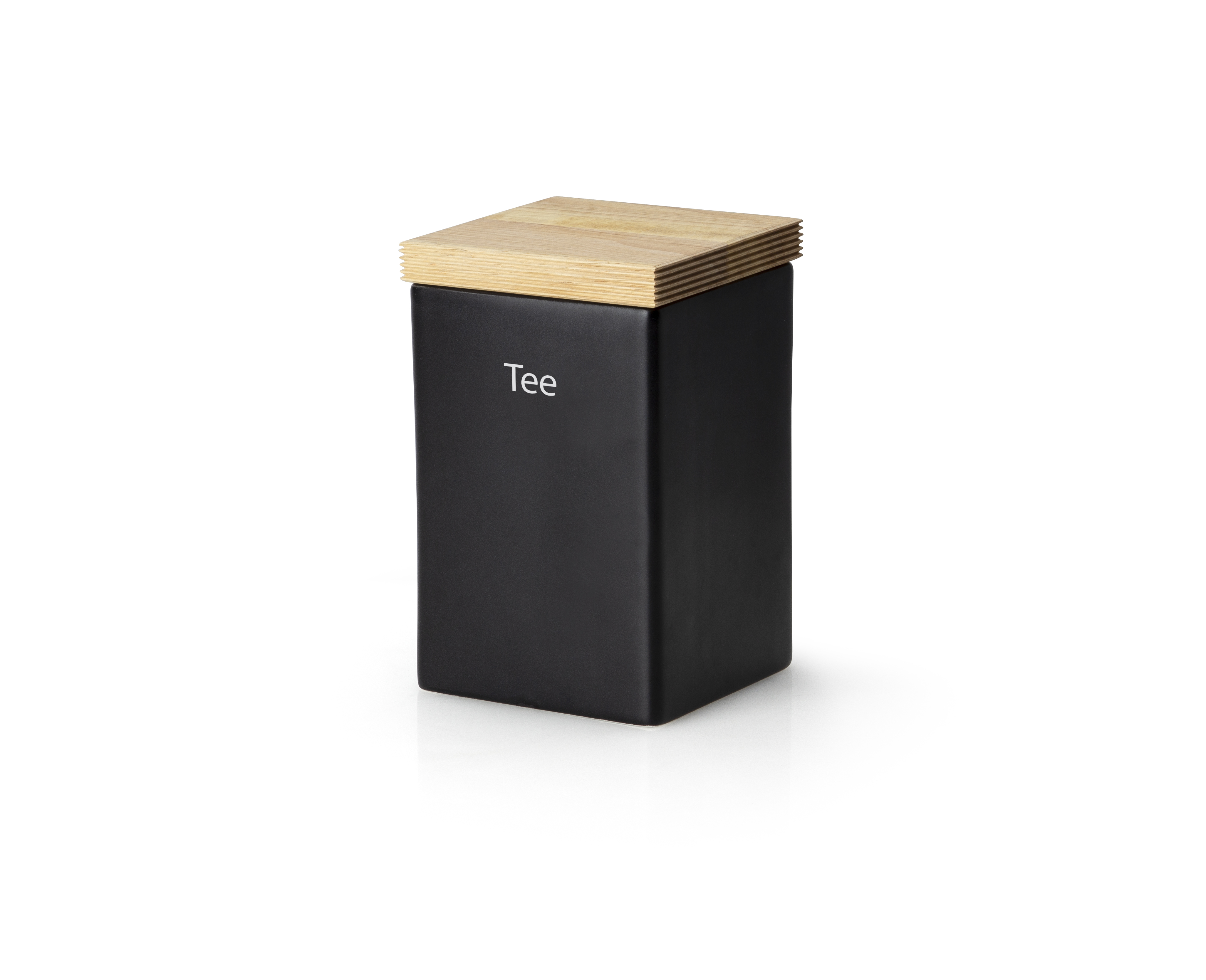 Vorratsdose Keramik schwarz - 10x10xH16,5cm