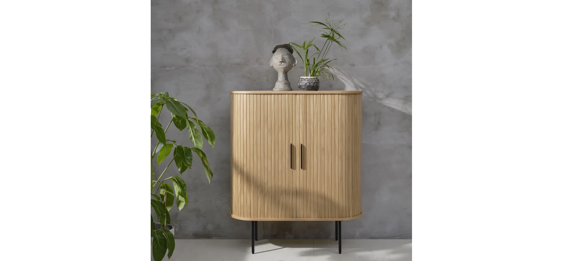 Highboard - Eiche Furnier, Natur