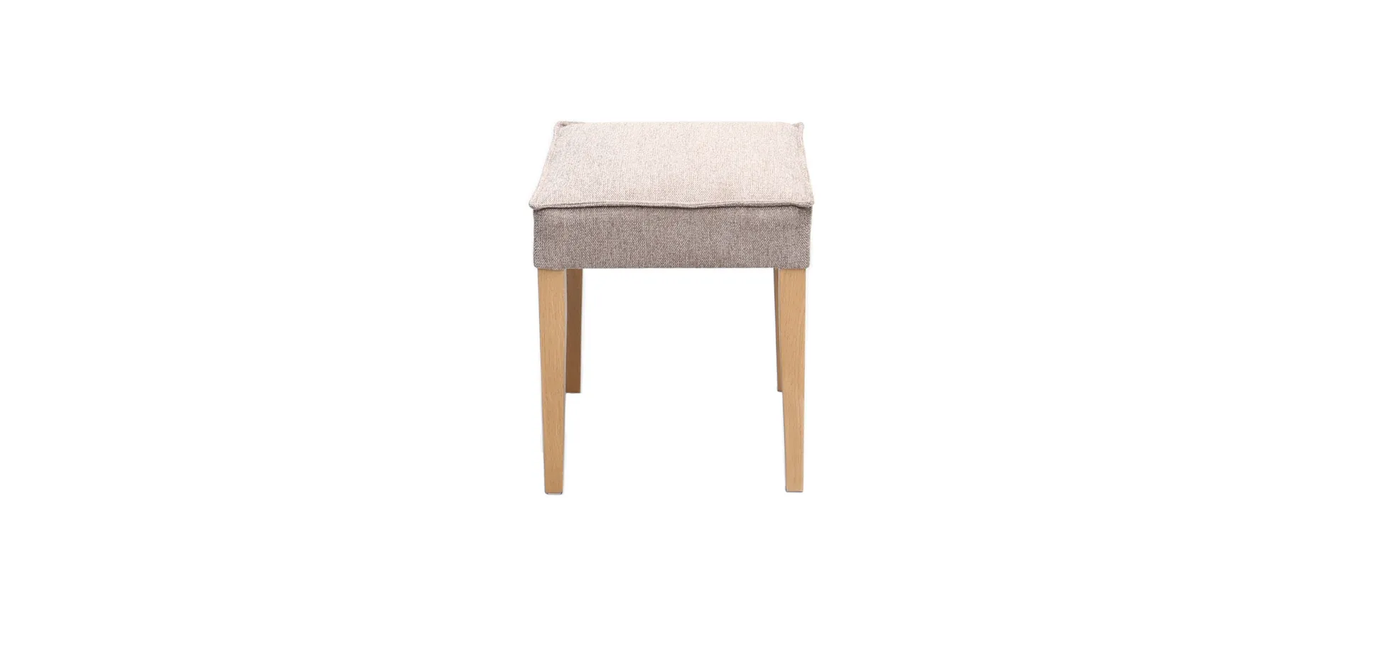 Hocker - LB ca. 42X42 cm, Stoff, Taupe/Grau