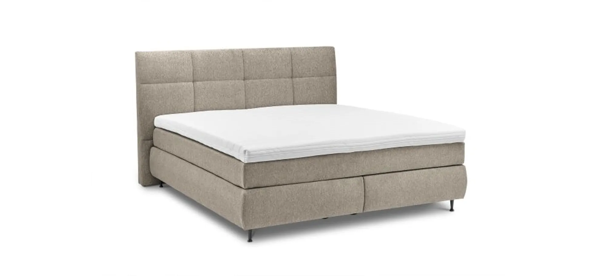  Boxspringbett ALICA- Liegefläche ca. 180x200 cm, Stoff, Beige