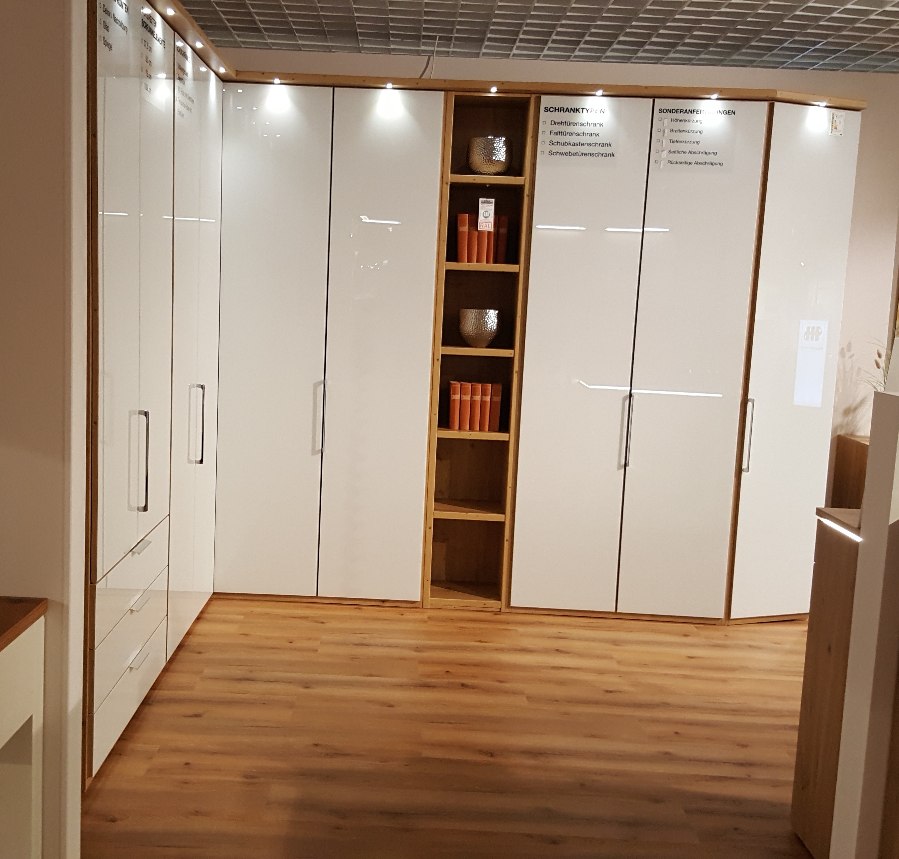 Eckkleiderschrank, Bianco-Eiche Nachbildung - LS 231120 \ 2000