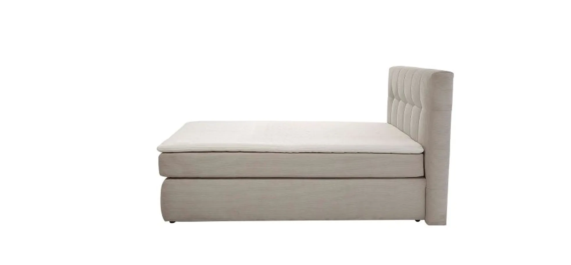 Boxspringbett, Feincord beige, - Janah