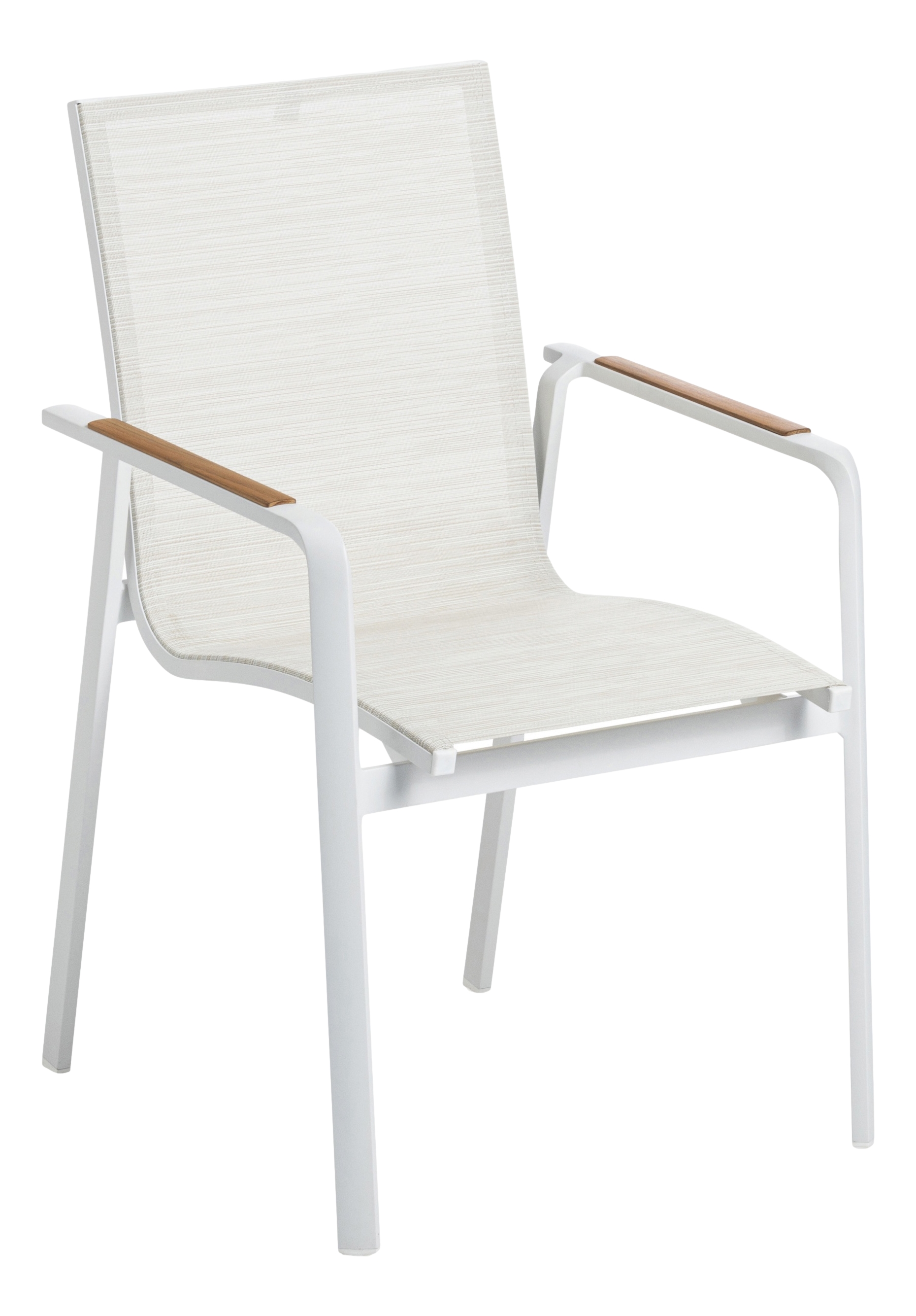 Stapelsessel, weiß matt, beige, Outdoor - Diamond