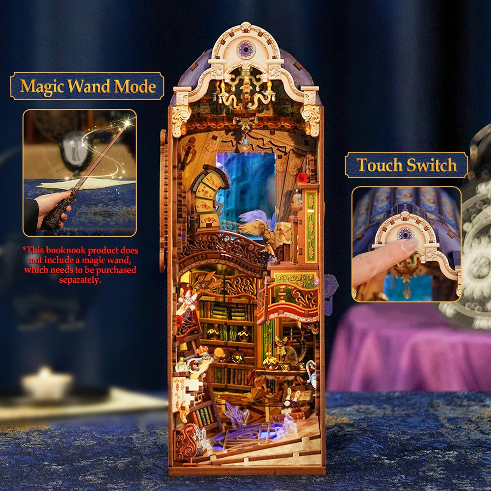 Tonecheer DIY-Set Book Nook mit LED, 3D Puzzle - Magical Library