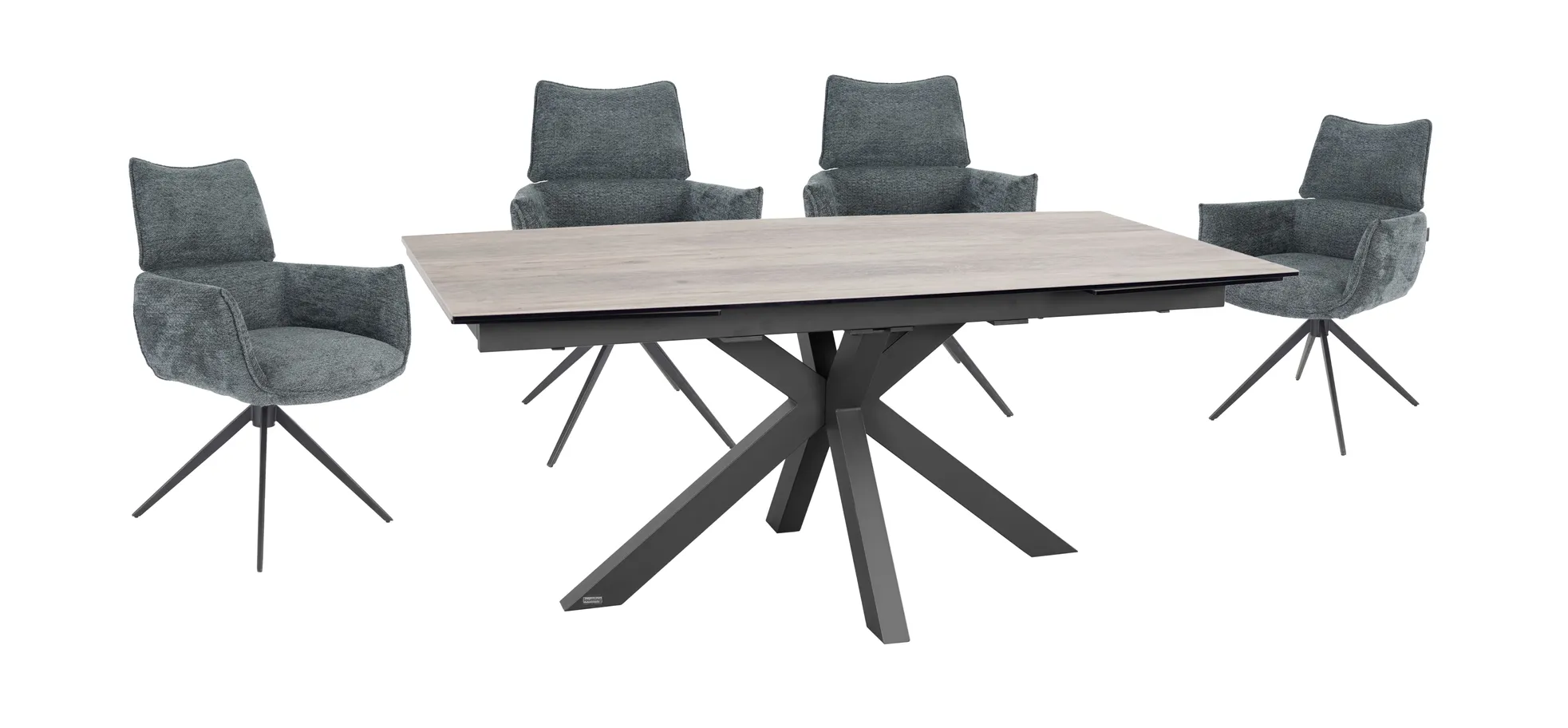 Esstisch, ausziehbar, Glaskeramik hellbraun - Melania