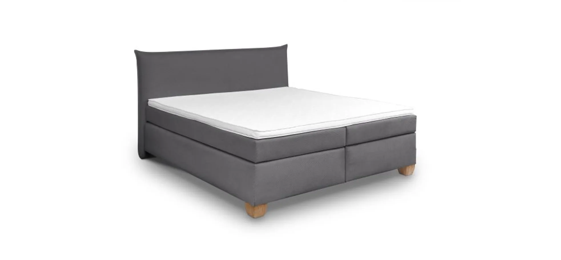  Boxspringbett HADAI- Liegefläche ca. 180x200 cm, Stoff, Anthrazit, Bonell/Bonell