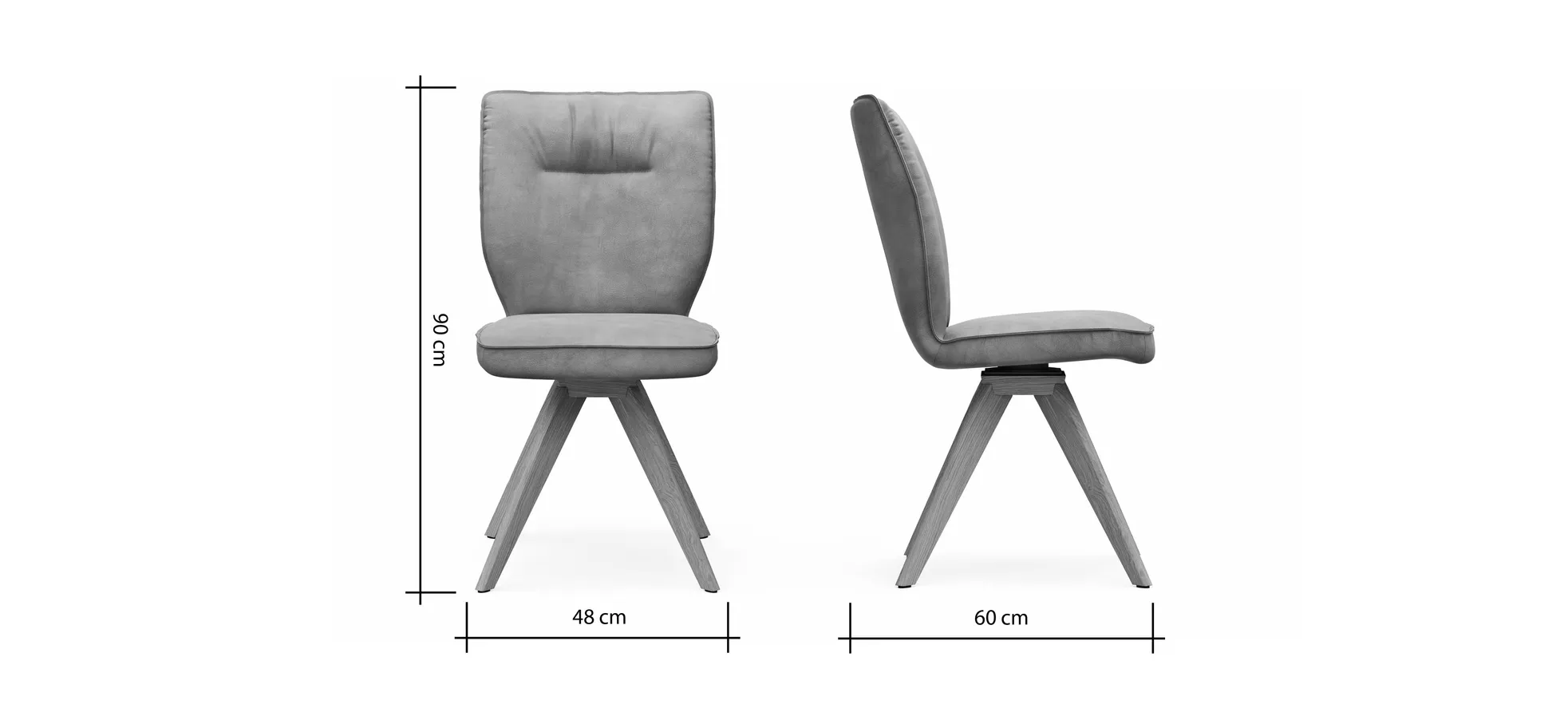 Stuhl Westmore - drehbar, Stoff, Anthrazit