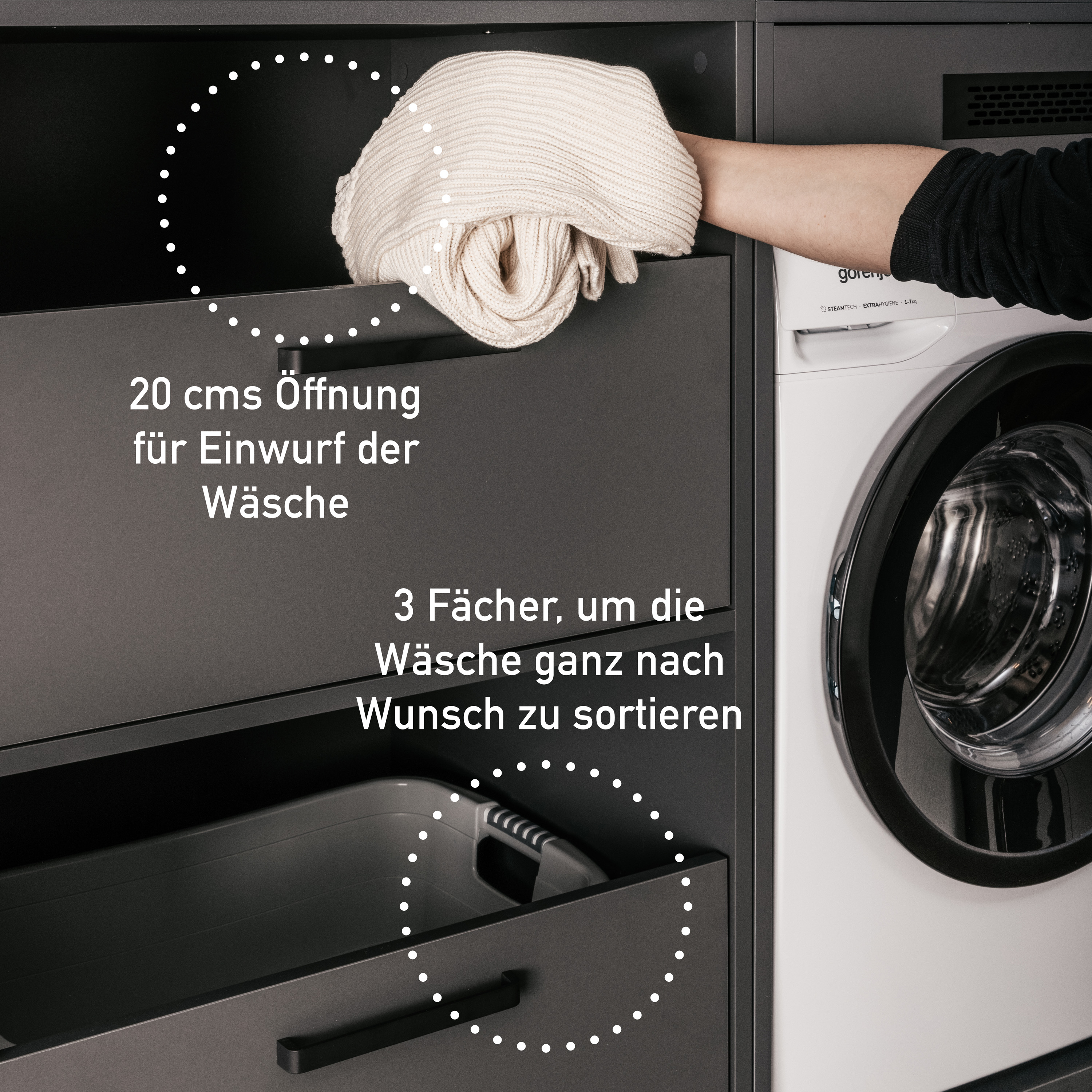 Wäscheschrank, Anthrazit - MyStyle 9005