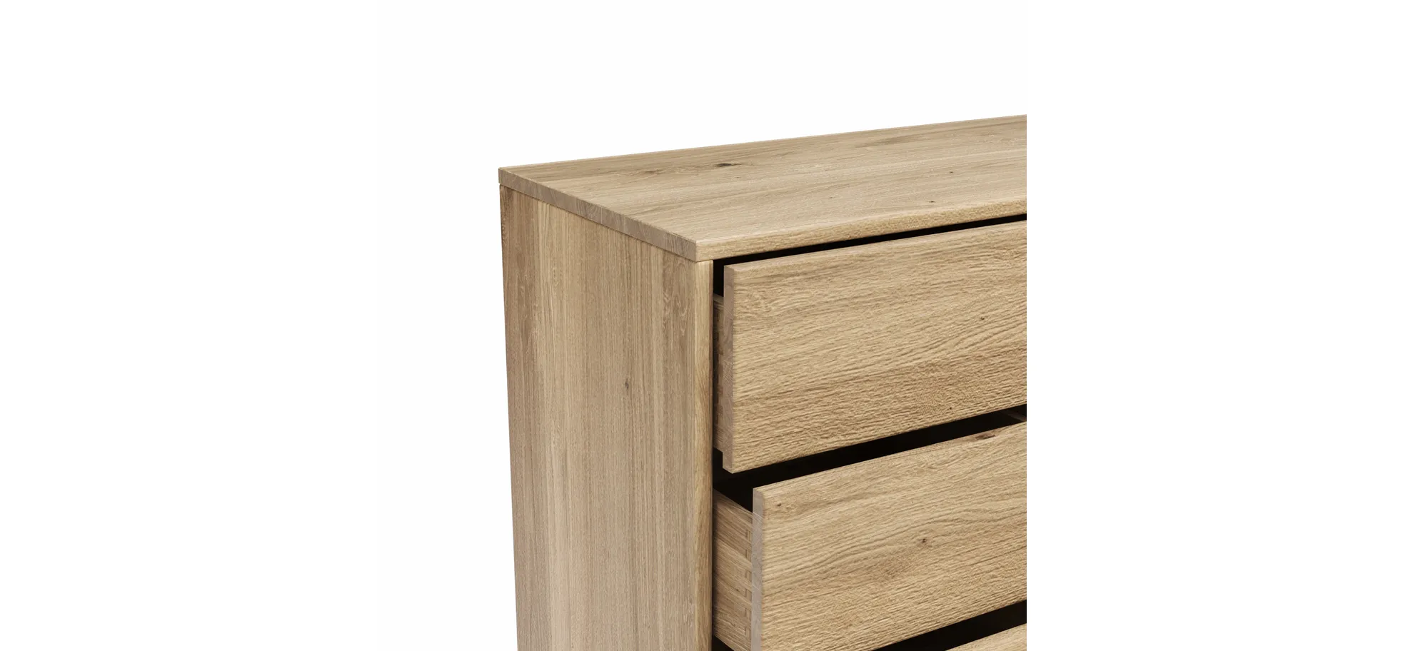Kommode Williston - Wildeiche bianco, Front sandgestrahlt