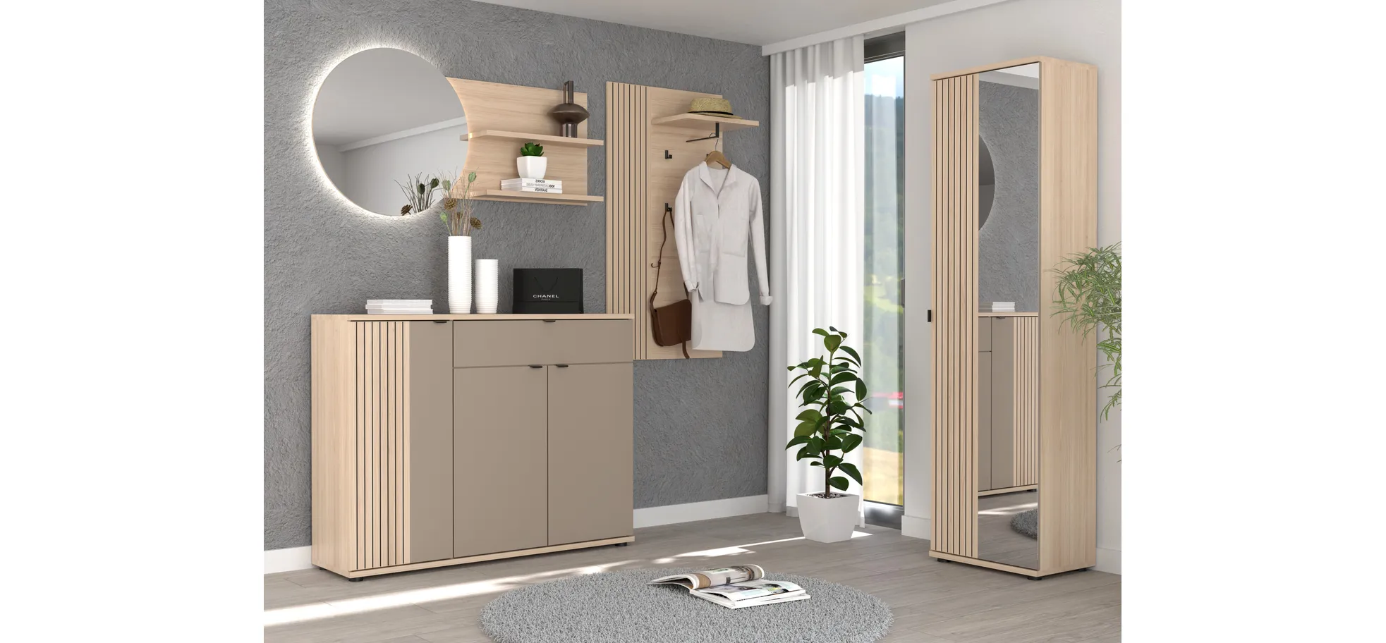 Garderobenpaneel, Riva Eiche Nachbildung - Ilian