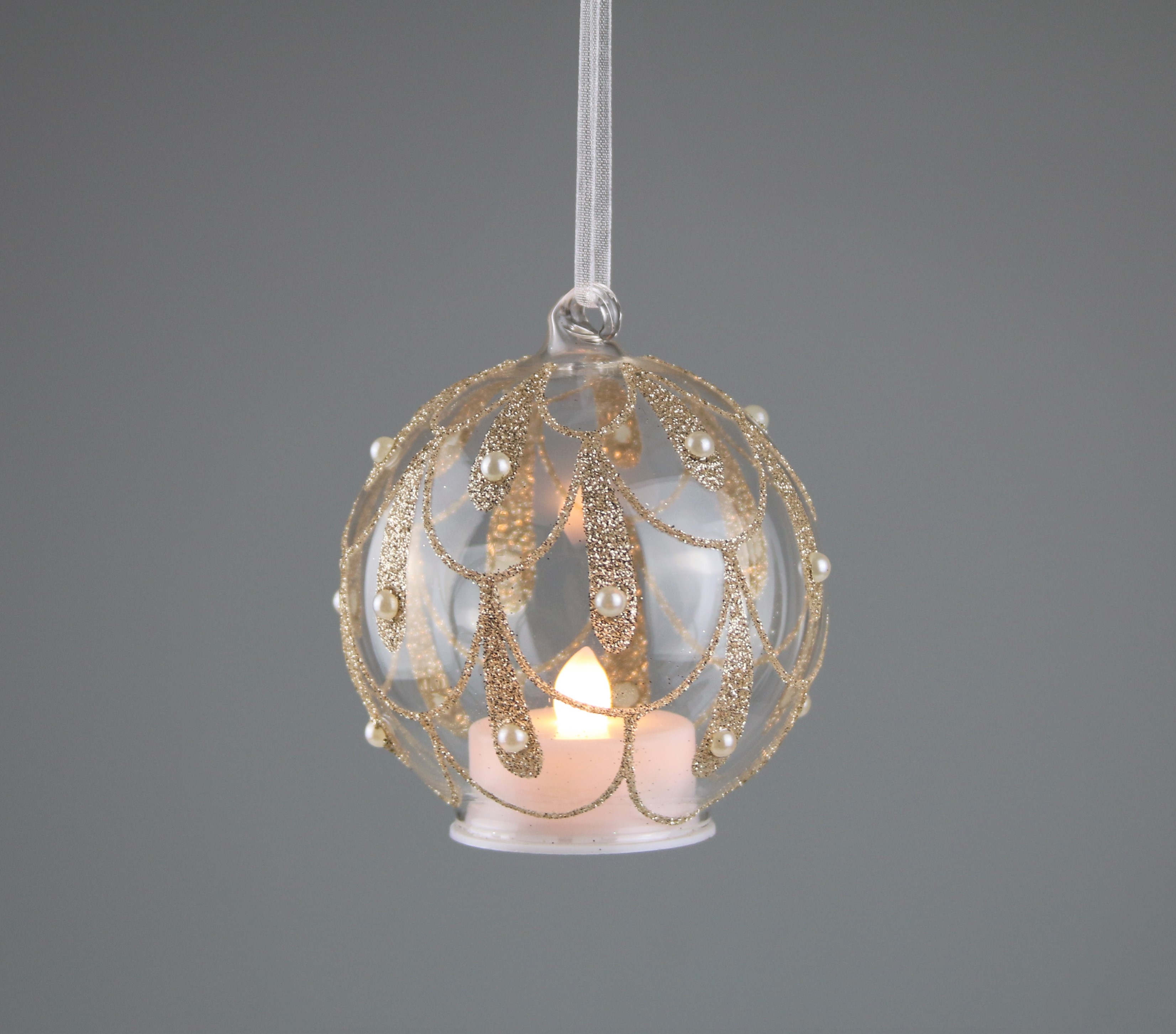 LED Kugel Kerze - Perle 8cm