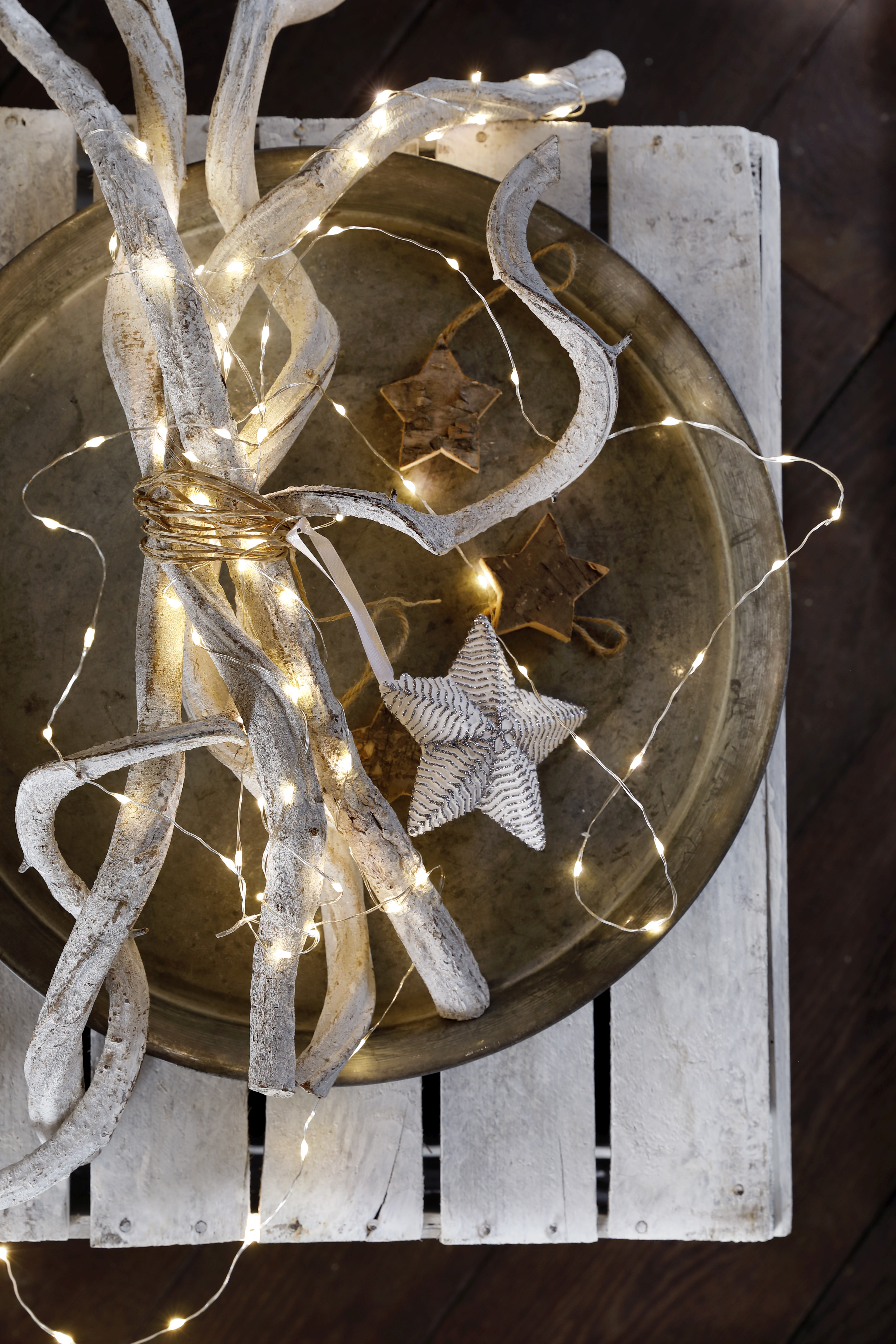 LED Strangbeleuchtung - silber/warmes weiss, PVC, 295cm-60L