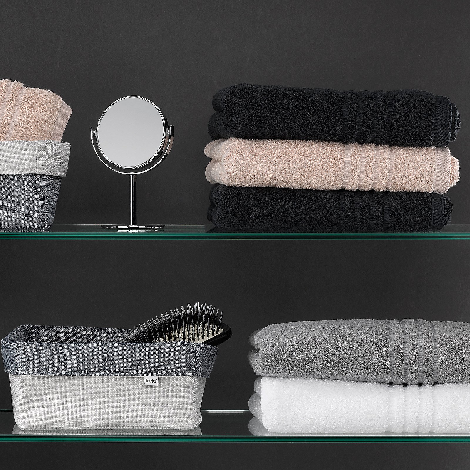 Duschtuch Leonora 140x70 cm - 100%Baumwolle Premium nachtschwarz