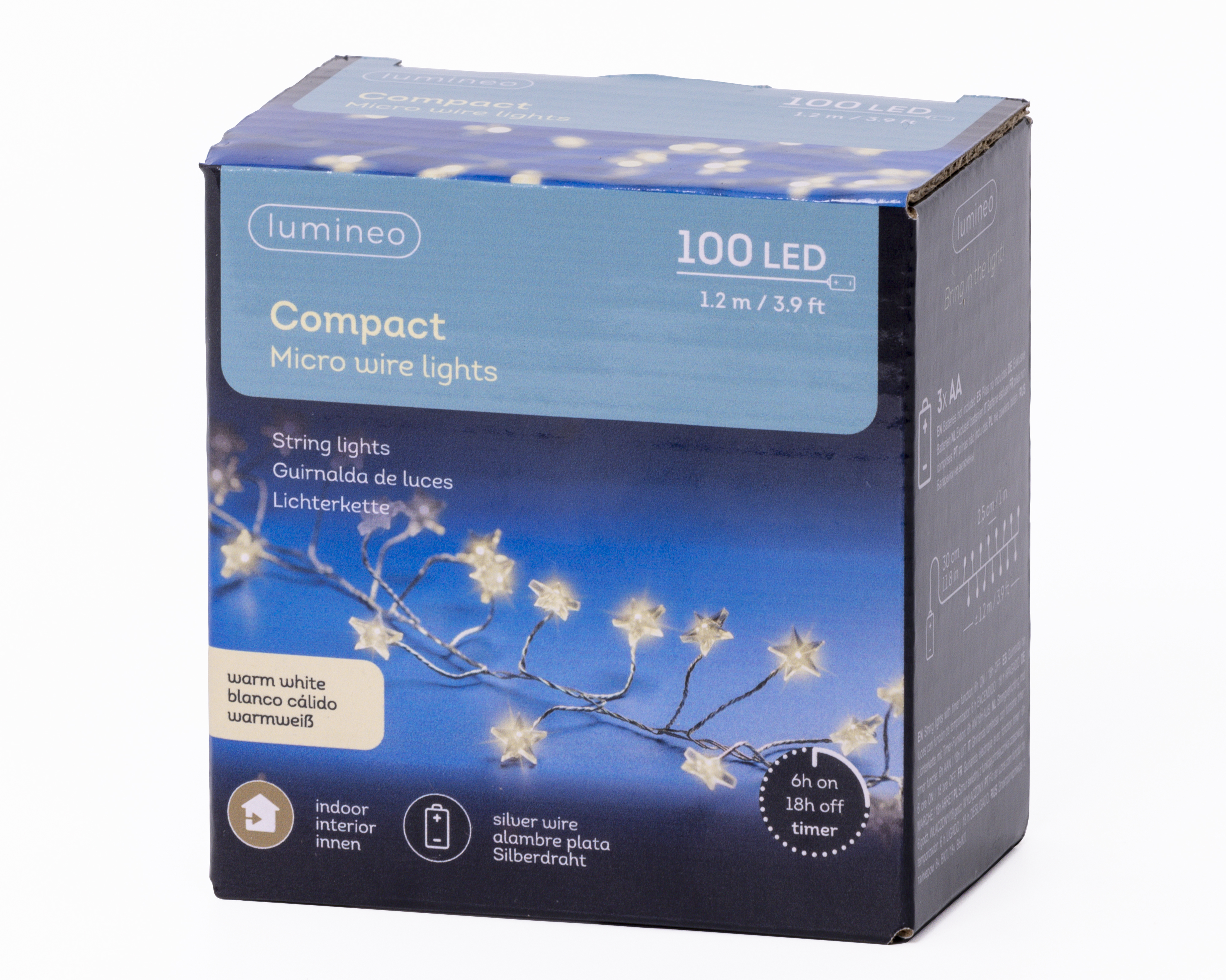 LED Compact Beleuchtung - silber/warmes weiss, PVC, 120cm-100L