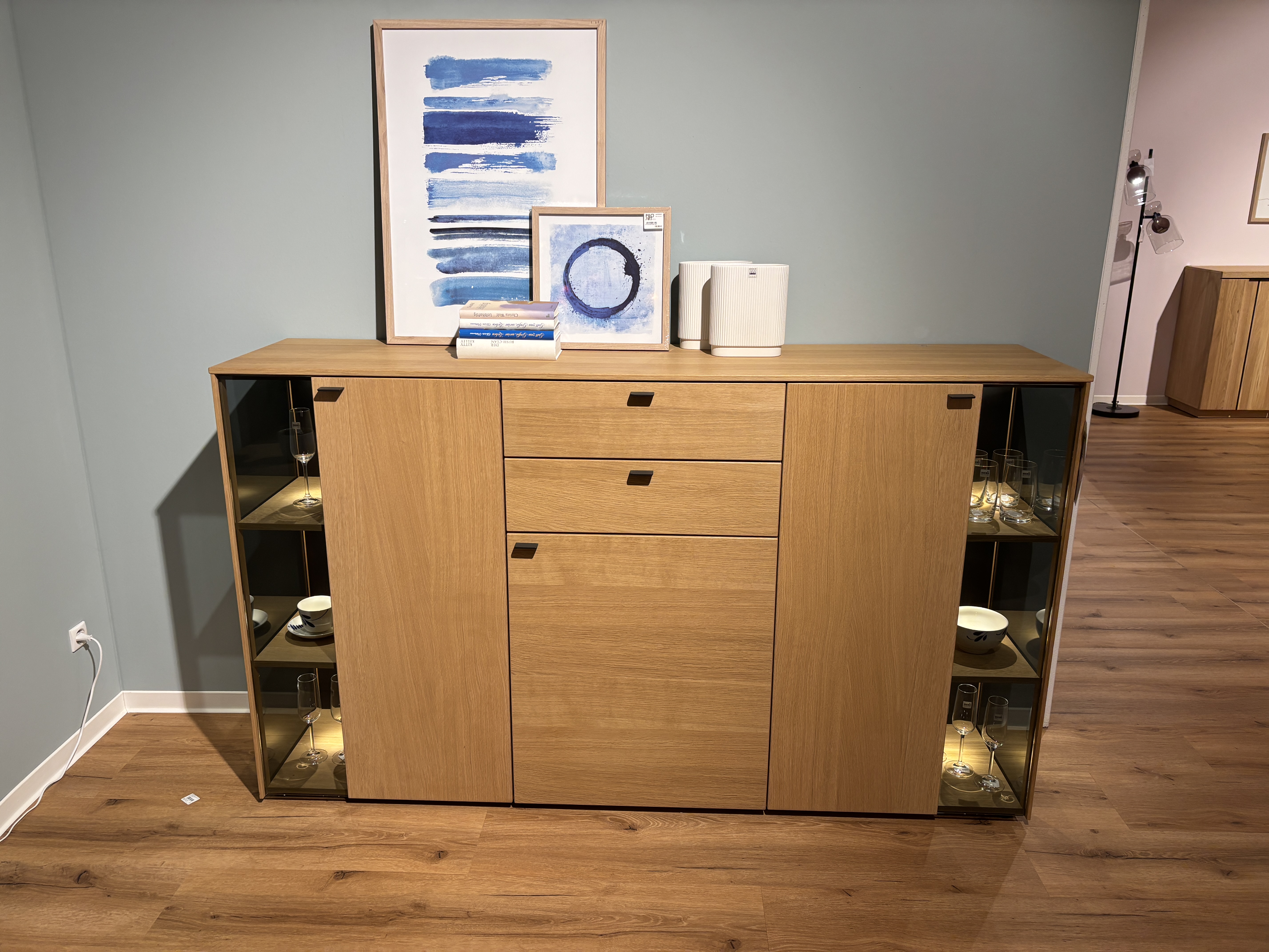 Sideboard, Eiche furniert hell geölt - X3