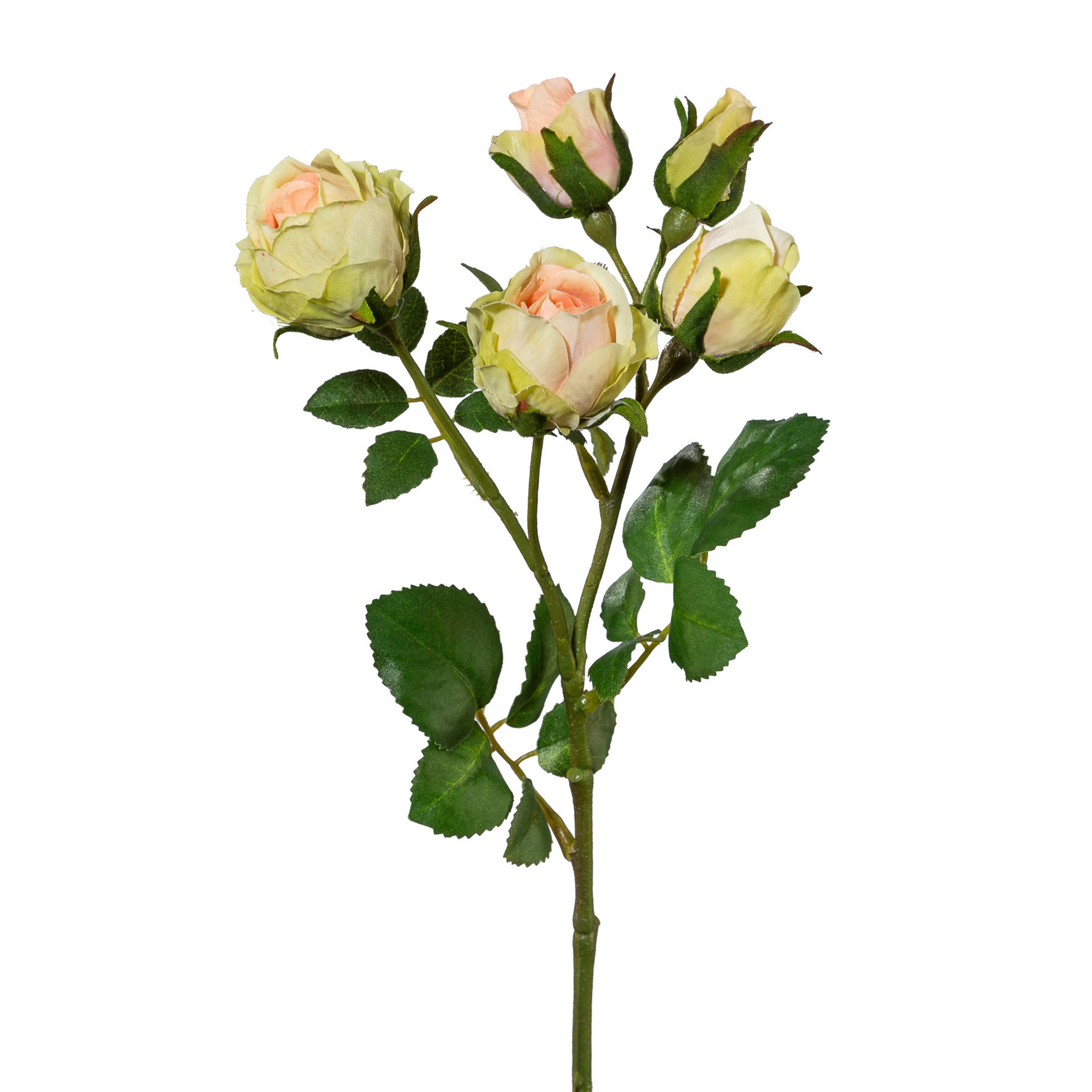 Kunstrose - Polyantarose, 39 cm, apricot