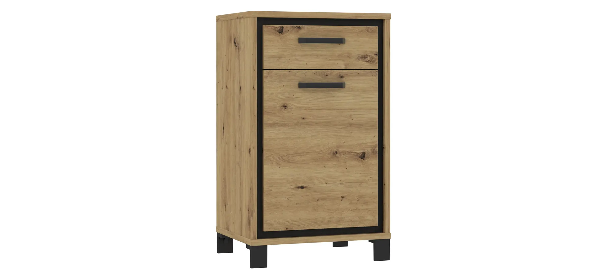 Schuhschrank, Artisan Eiche, schwarz - MyTogo557