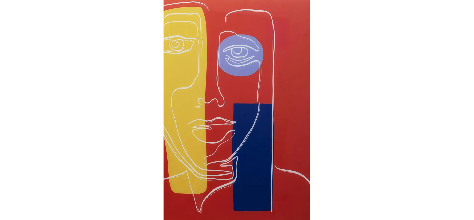 Glasbild - LB ca. 100x100 cm, Rot