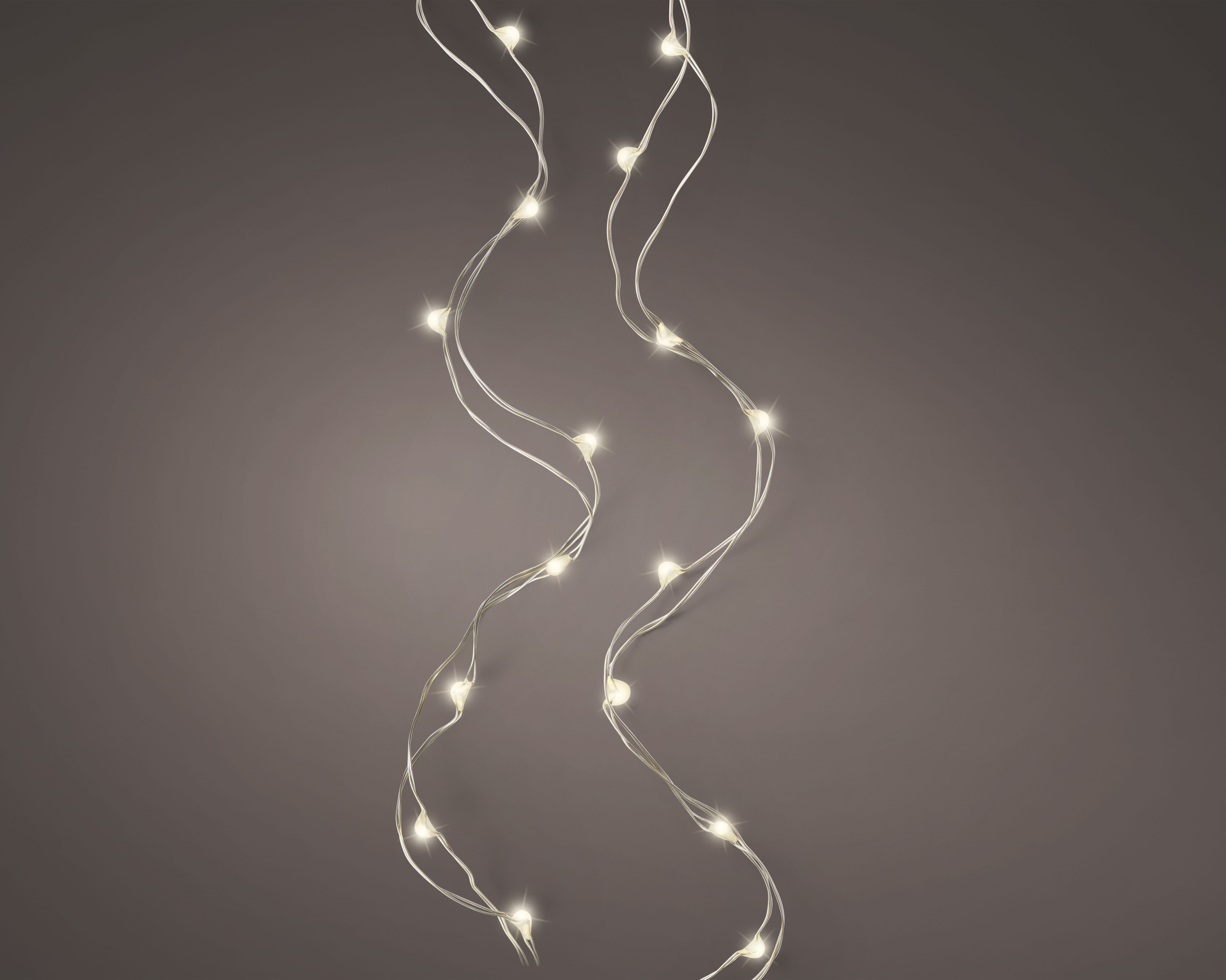 LED Strangbeleuchtung - silber/warmes weiss, PVC, 195cm-40L