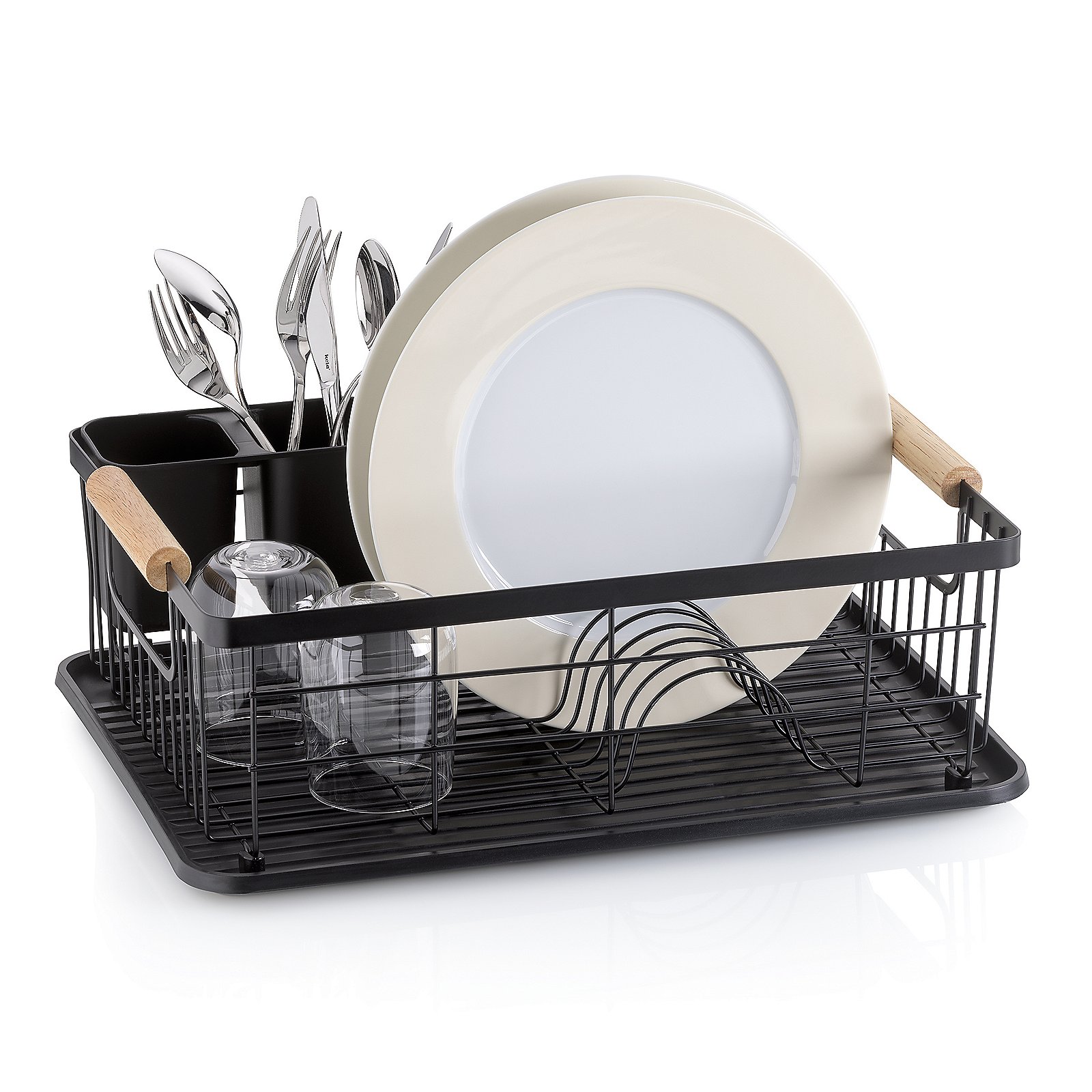 Geschirrabtropfkorb Rica 31,5x15x42 cm - Metall schwarz