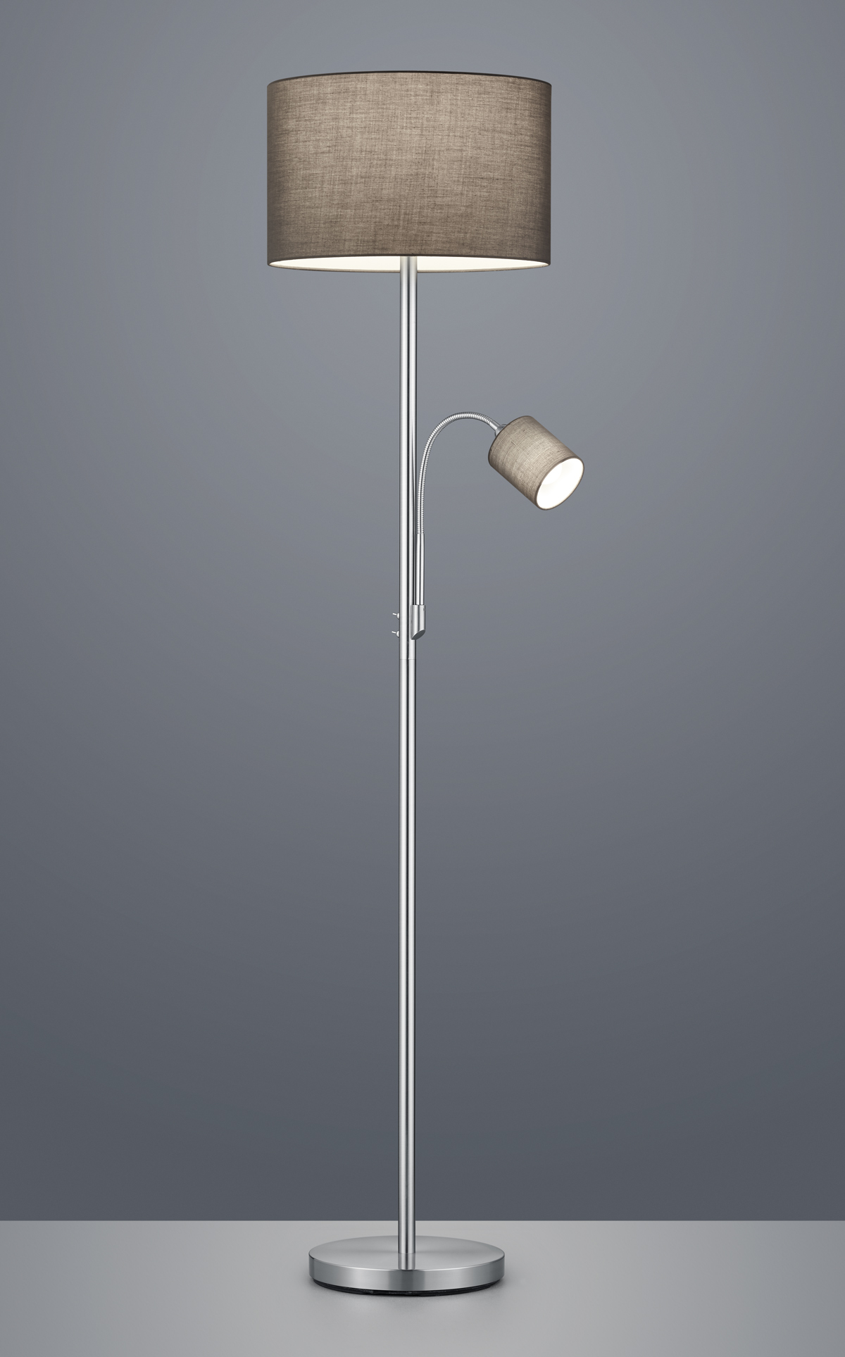 Stehleuchte Hotel - 2flg., Metall/Nickel matt,170xØ40 cm