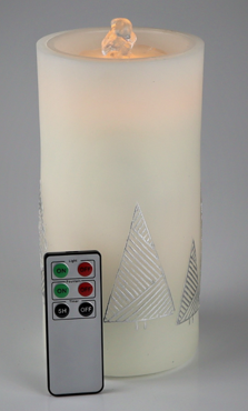 Brunnen Wald - LED, weiß/silber