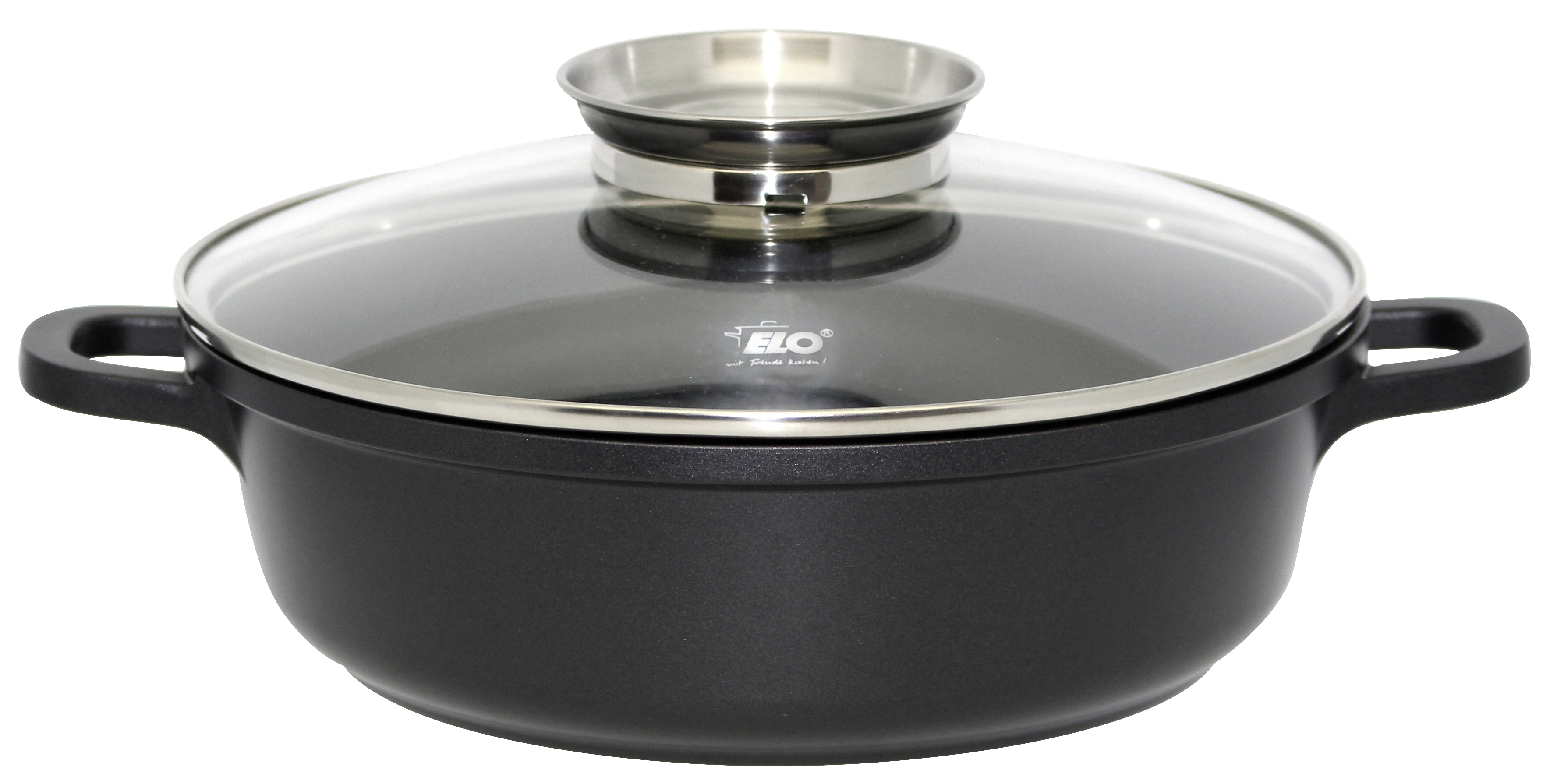 Servierpfanne Alucast - 28cm, Glasdeckel