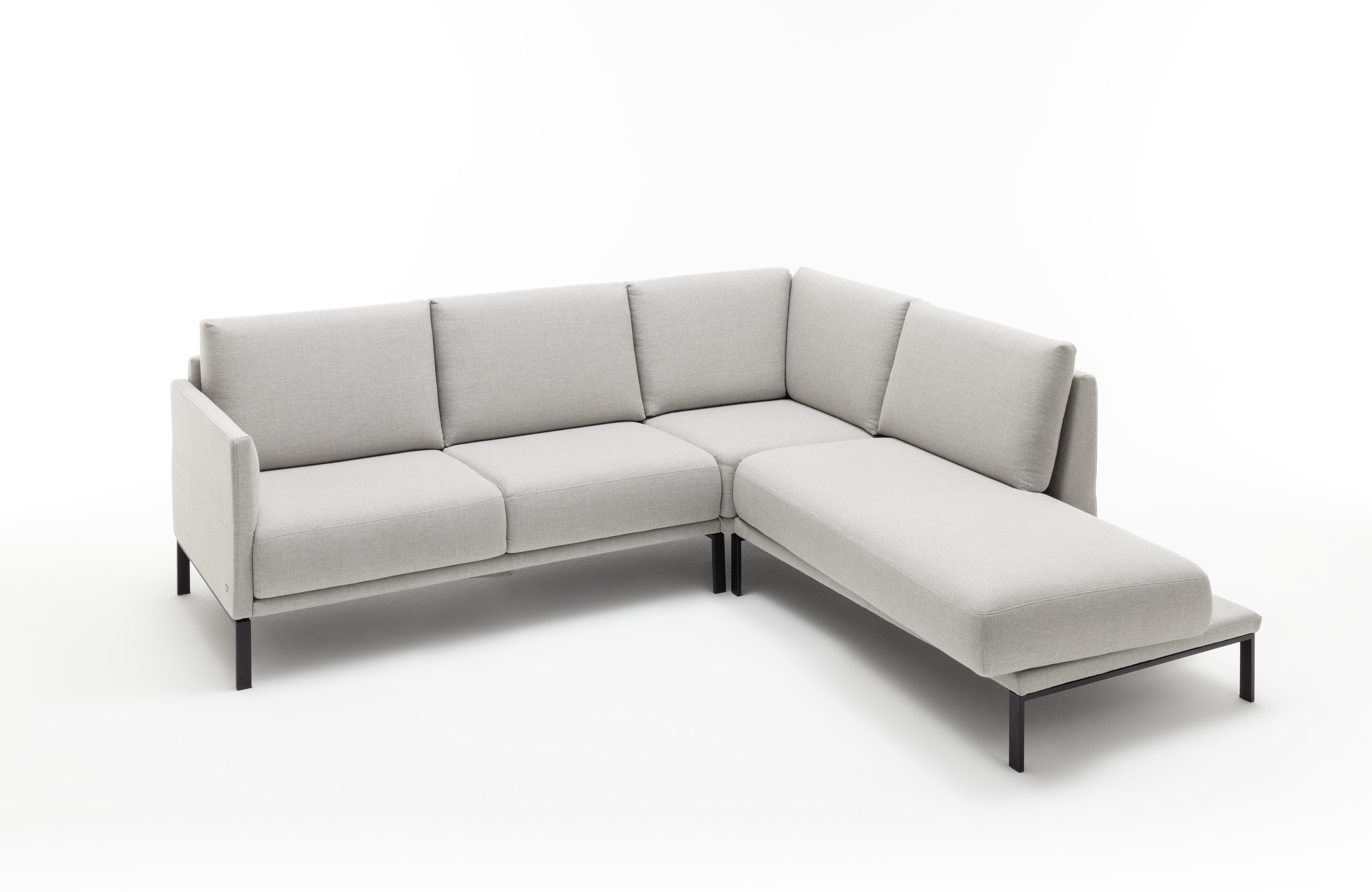 Rolf Benz, Ecksofa, Stoff lichtgrau - Cara