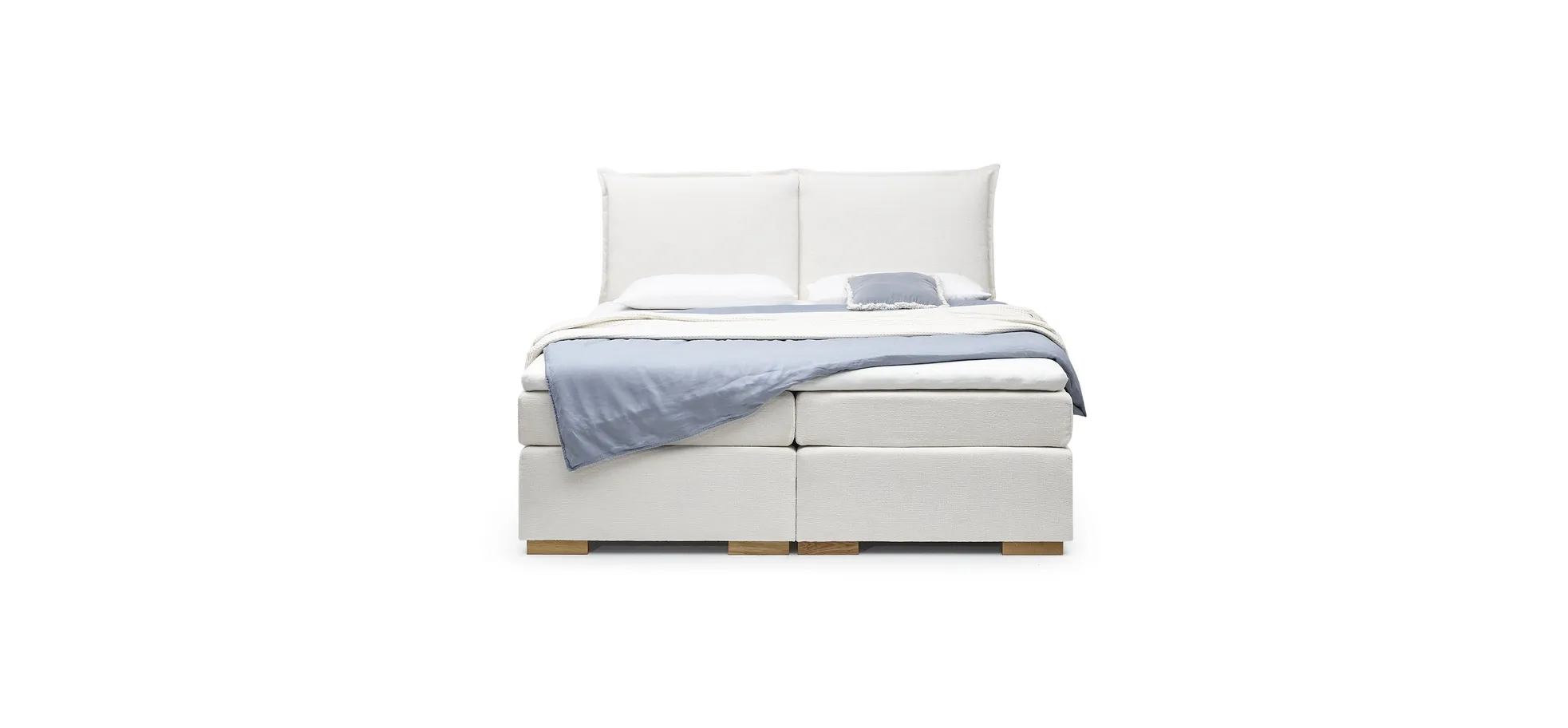 Boxspringbett, Stoff White  - Sandrin A
