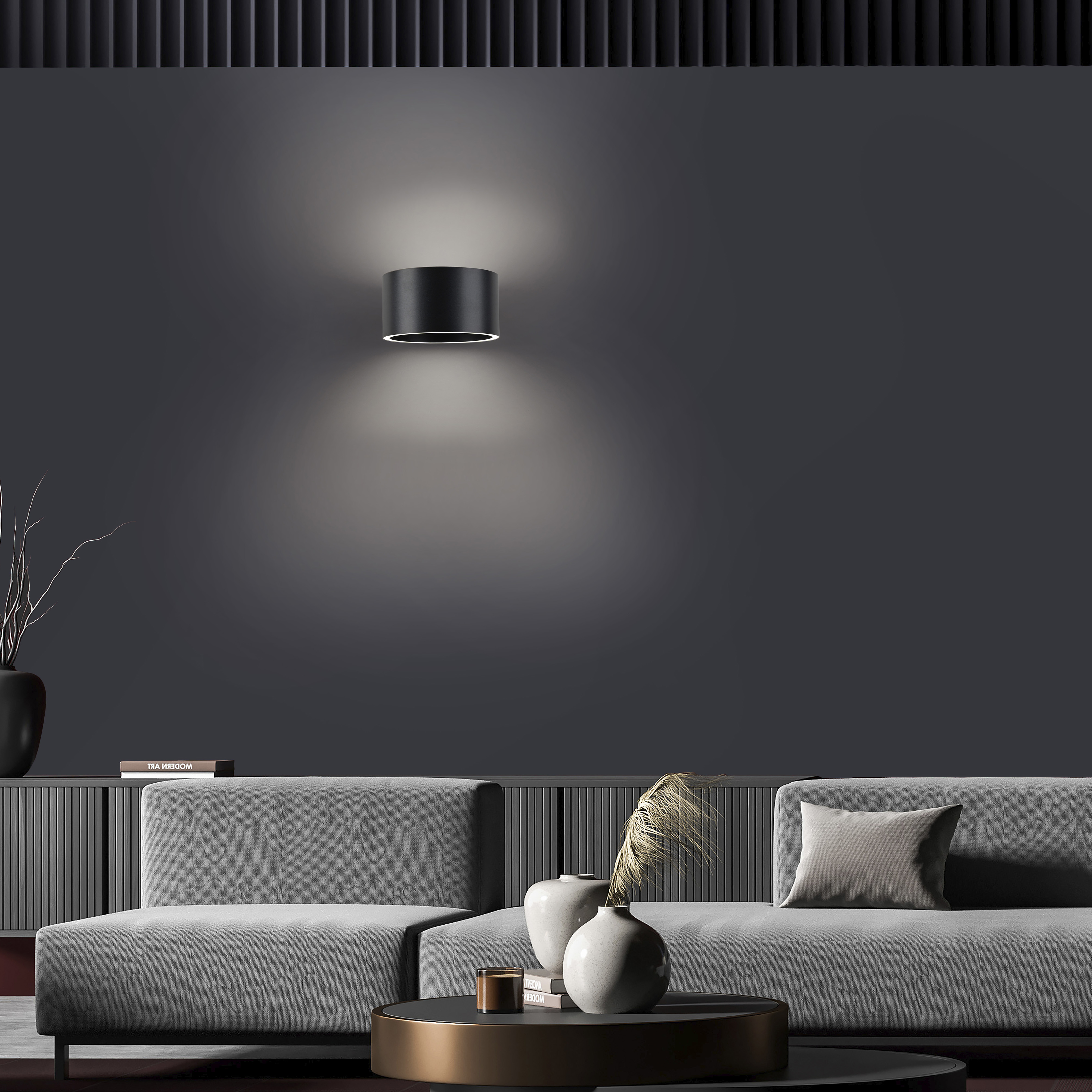 Wandleuchte PURE Clipse - grau, Akku, inkl. USB-Kabel