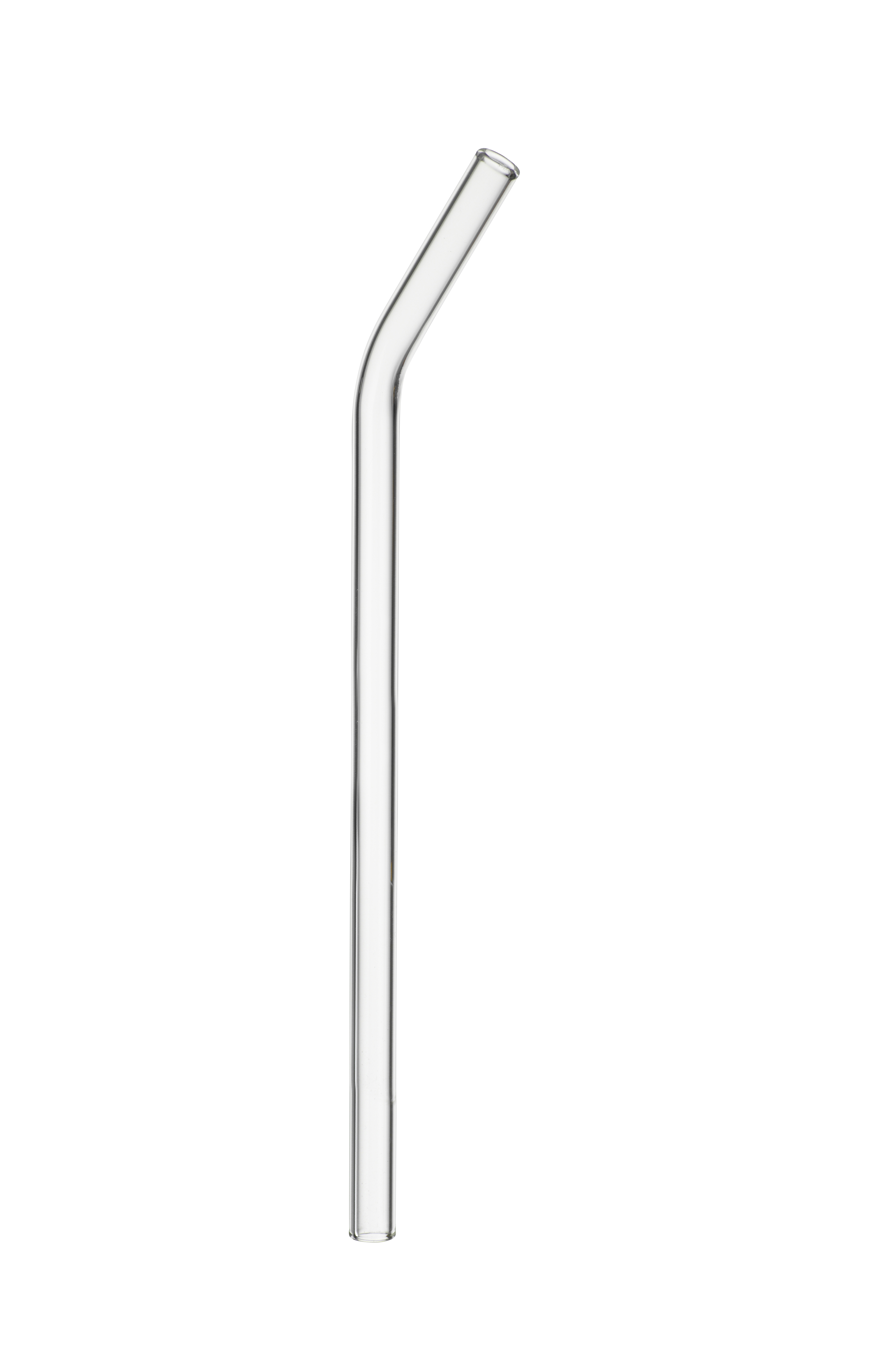 Trinkhalm gebogen 6-er Set - borosilikatglas, 23cm
