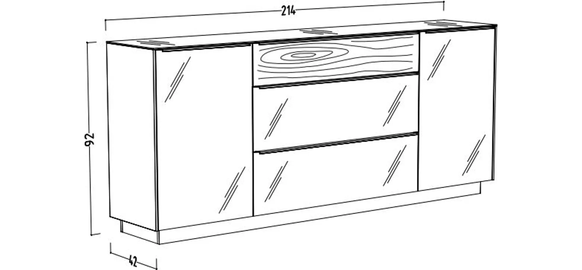 Sideboard, Kaschmir matt lack Nachbildung - Marybelle