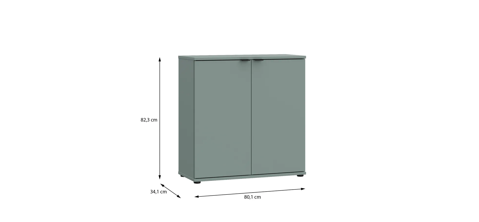 Kommode, Salbei, 2 Türen - Finella