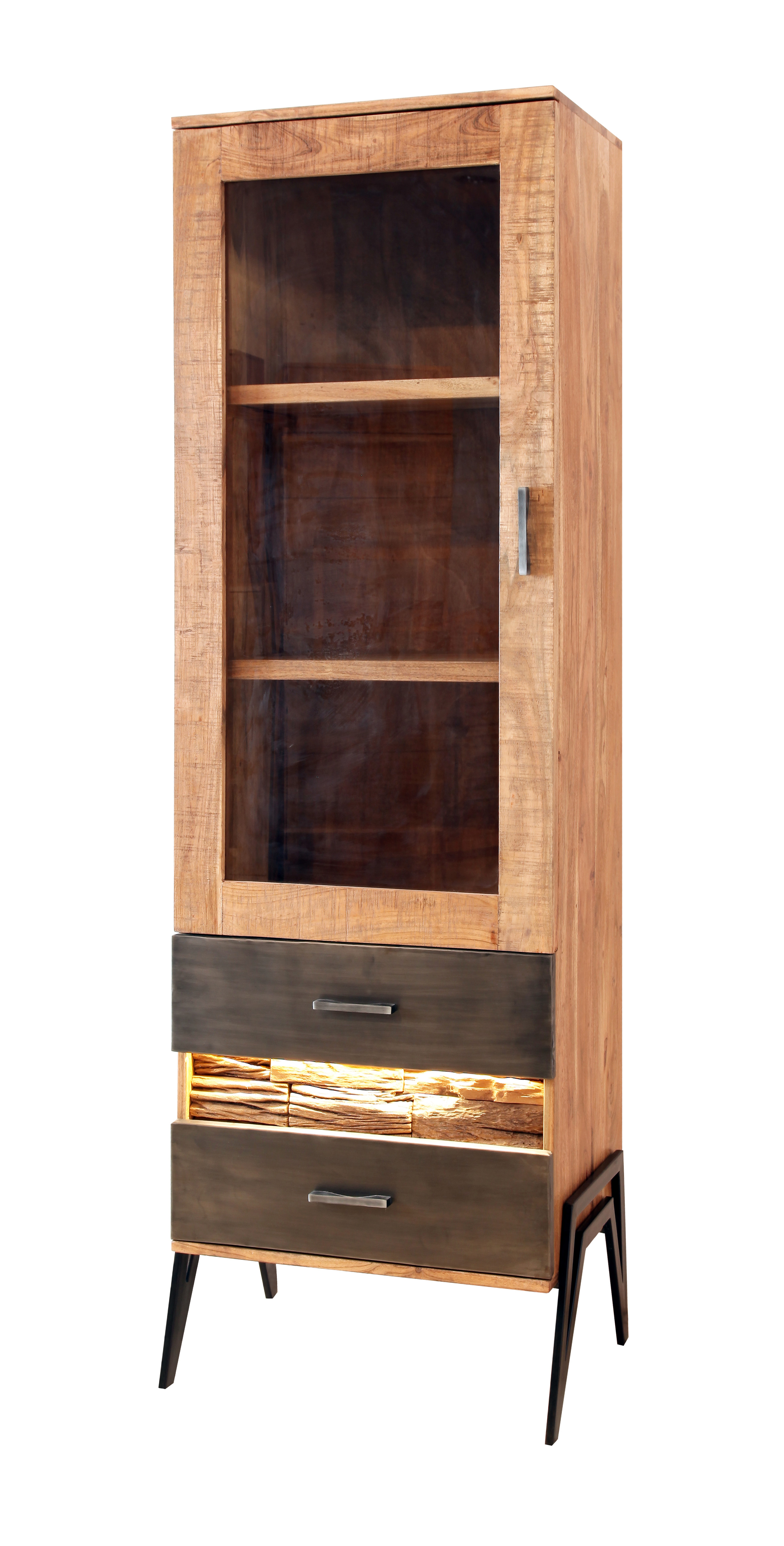 Glasvitrine, Holz Akazie hela - MyTrend304