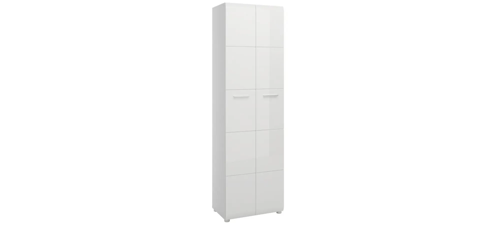 Garderobenschrank- Weiß, Weiß, Hochglanz
