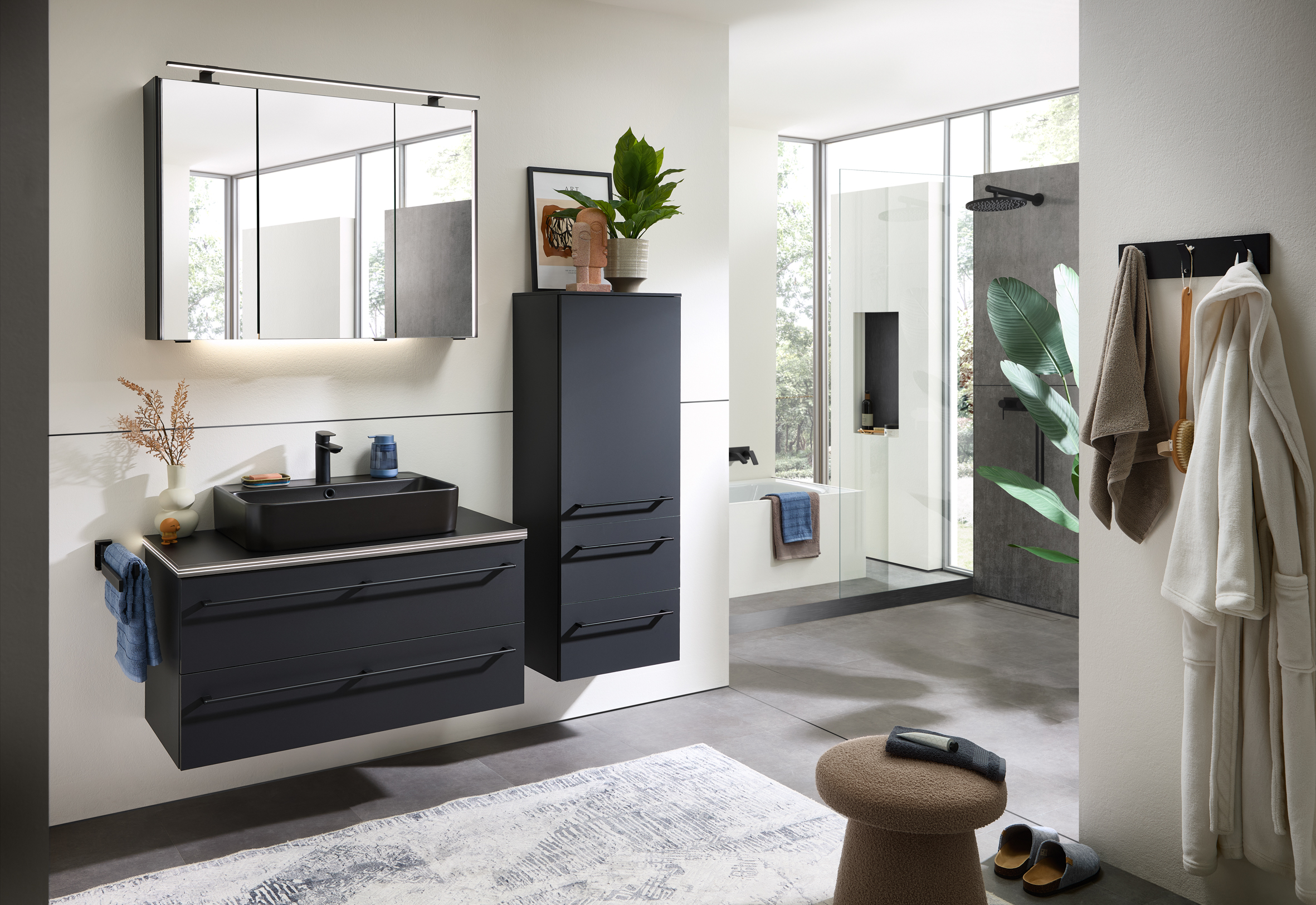 Badkombi, Schwarz Matt  - 6025