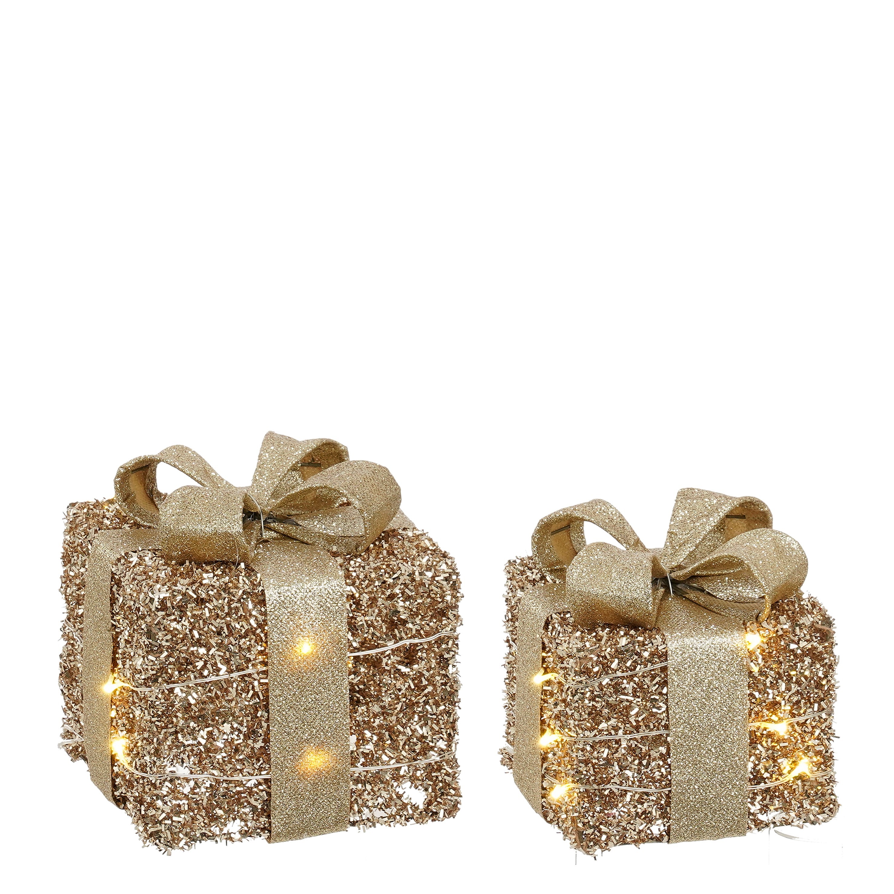 Geschenk champagner 10 LED - Batteriebetrieb l12xb12xh14cm