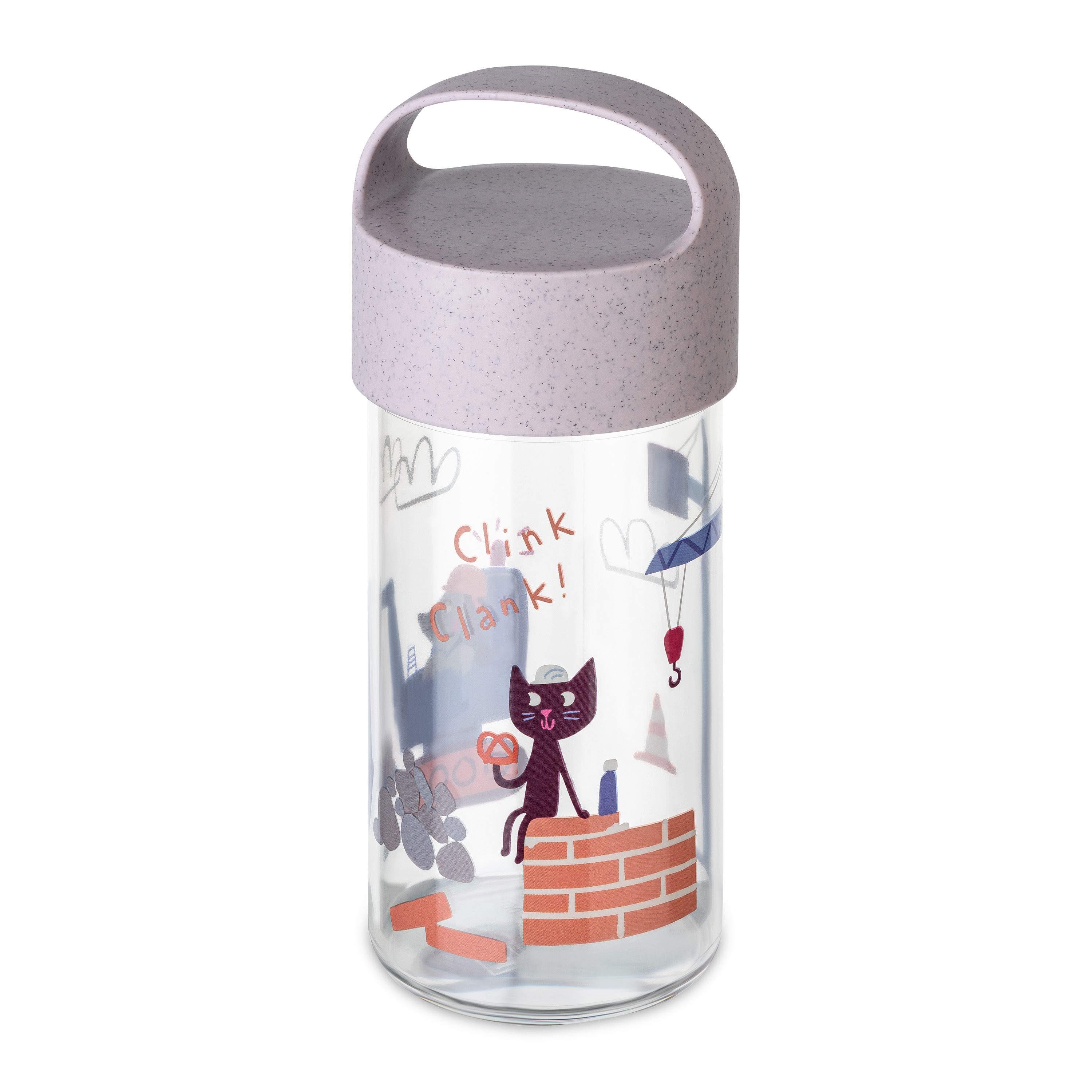 Snackpot / Trinkflasche 500ml, organic grey trucks - sicher, robust, 100% CO2-neutral