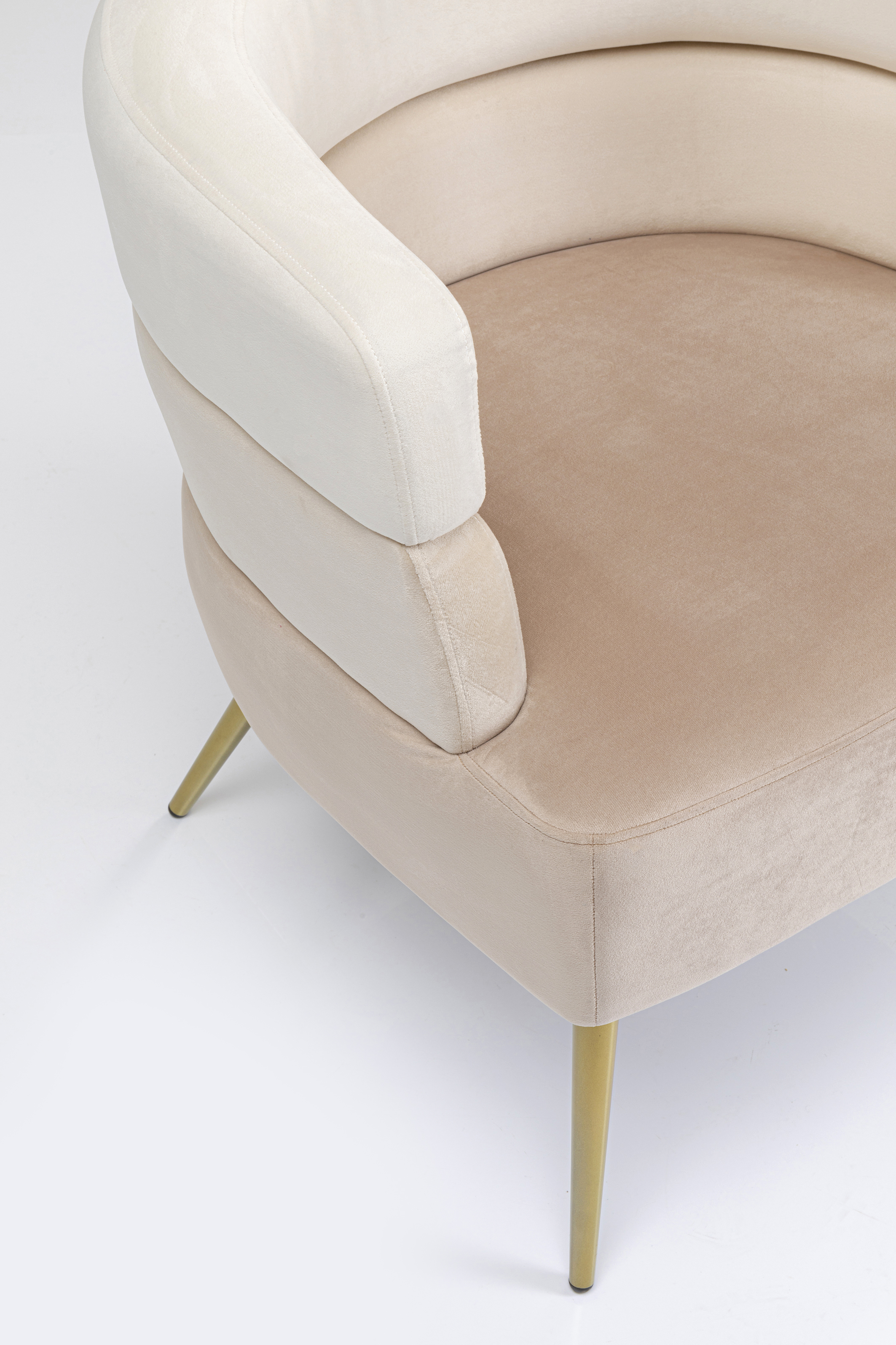 Sessel Sandwich, creme, Samtoptik - Sandwich