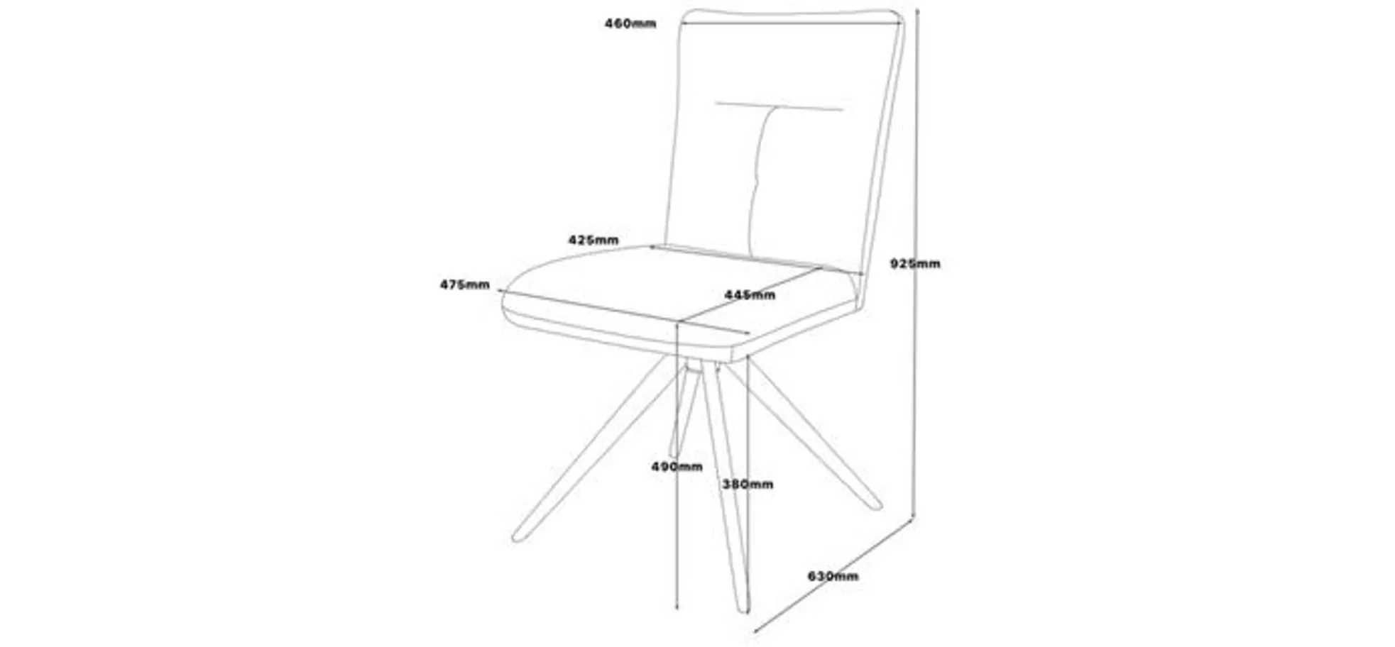 Vierfußstuhl, Stoff Schlamm, drehbar - Mylene