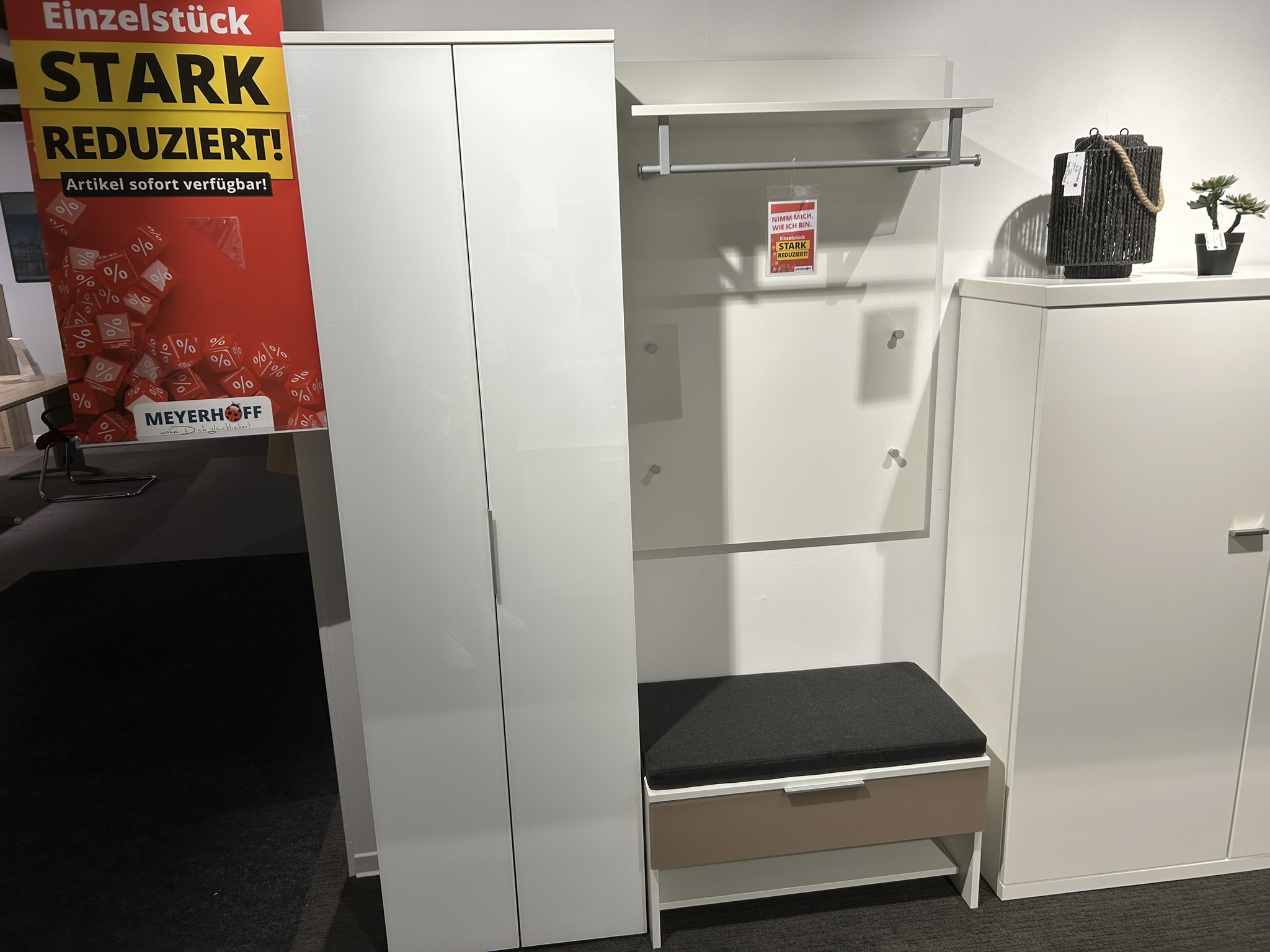 Garderobenkombi, weiß Dekor - Stelvio